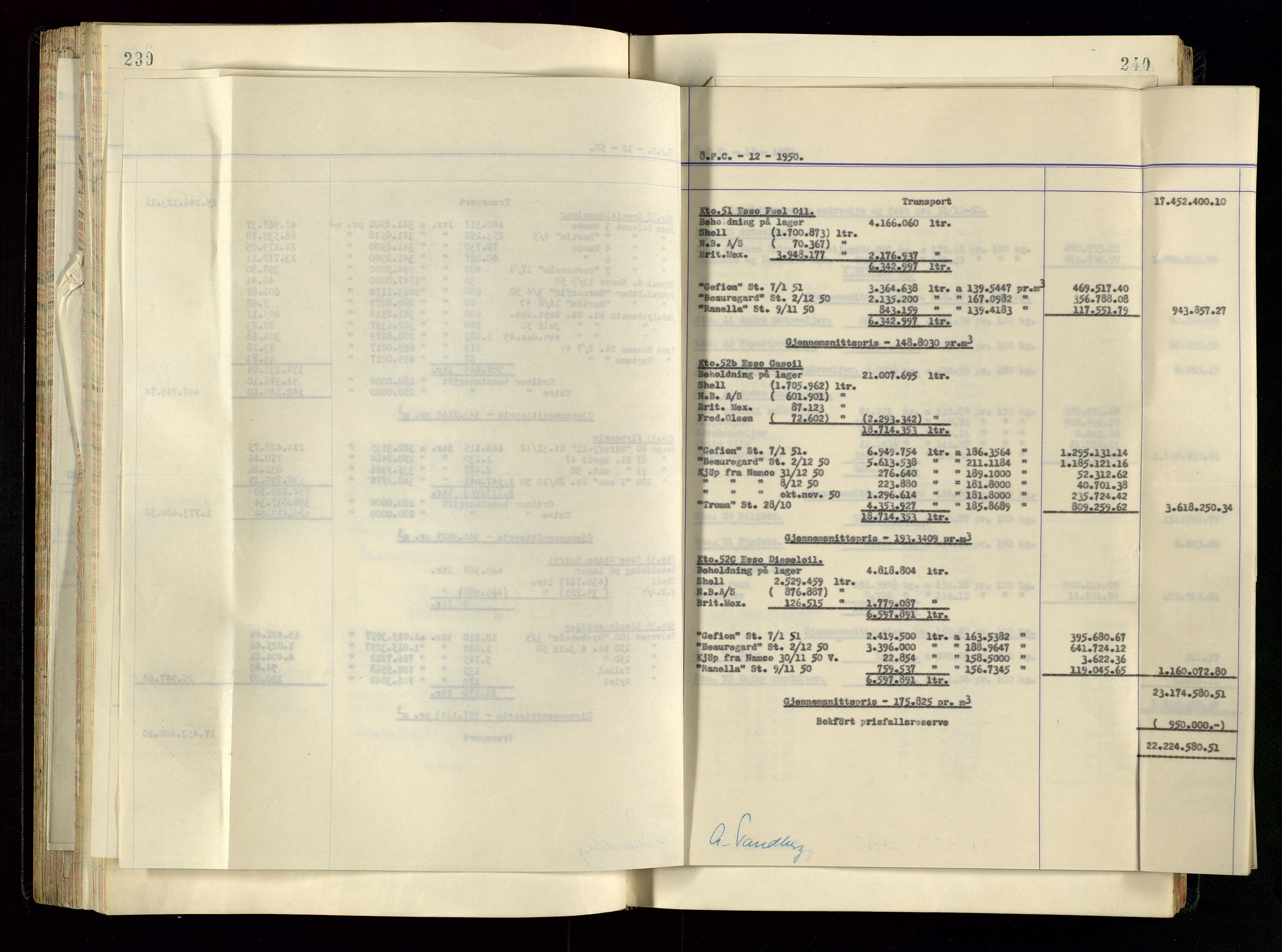 PA 1534 - Østlandske Petroleumscompagni A/S, AV/SAST-A-101954/A/Aa/L0005/0001: Direksjonsprotokoller / Den Administrerende Direksjon alle selskaper (referatprotokoll), 1943-1958