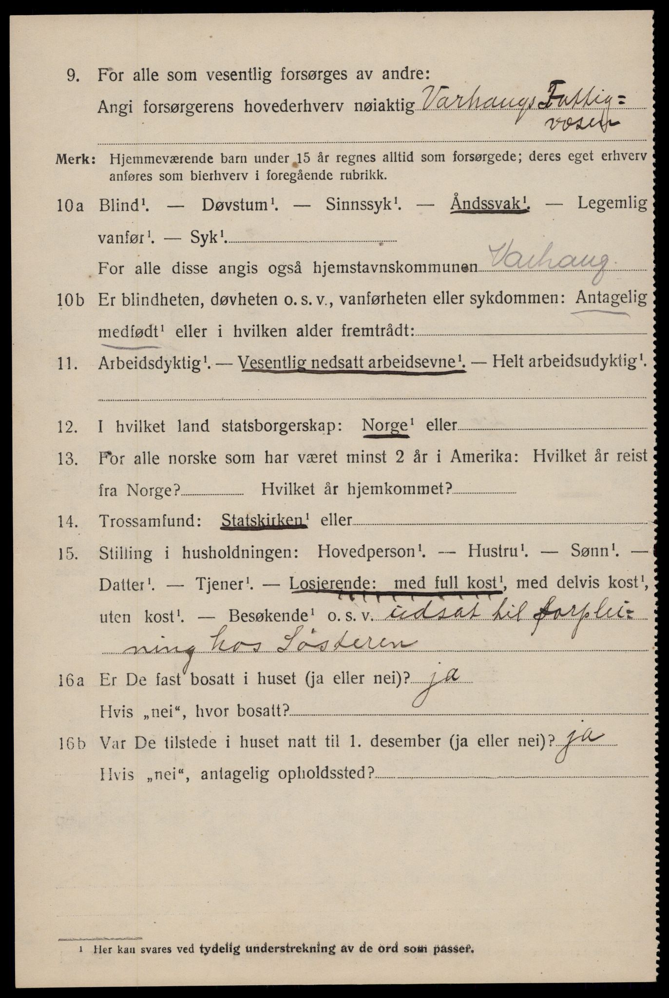 SAST, 1920 census for Ogna, 1920, p. 3004