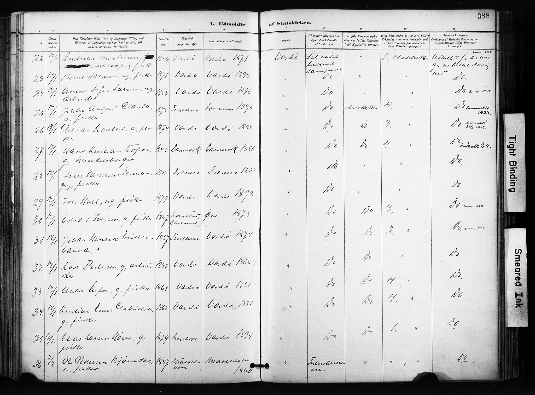 Vardø sokneprestkontor, SATØ/S-1332/H/Ha/L0010kirke: Parish register (official) no. 10, 1895-1907, p. 388
