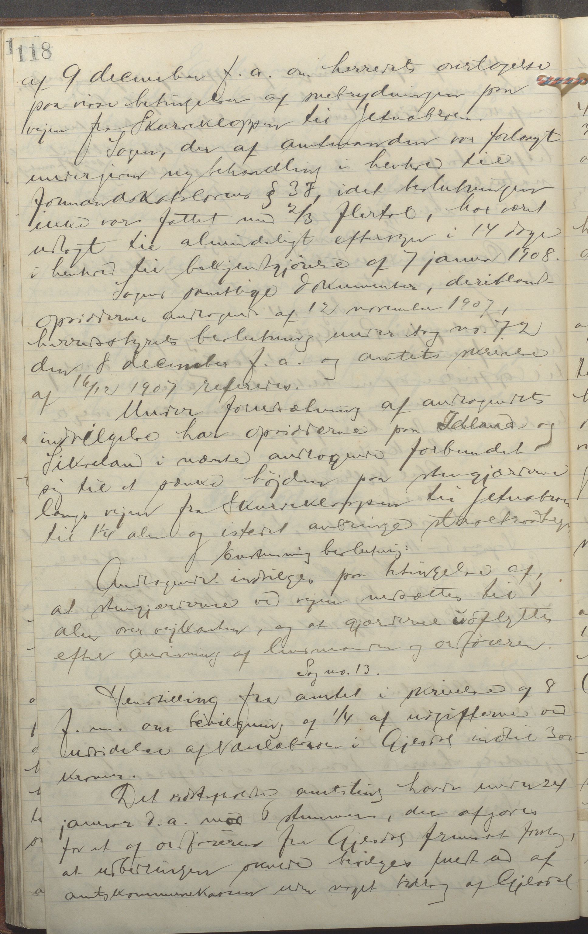 Gjesdal kommune - Formannskapet, IKAR/K-101383/A/Aa/L0004: Møtebok, 1906-1913, p. 118