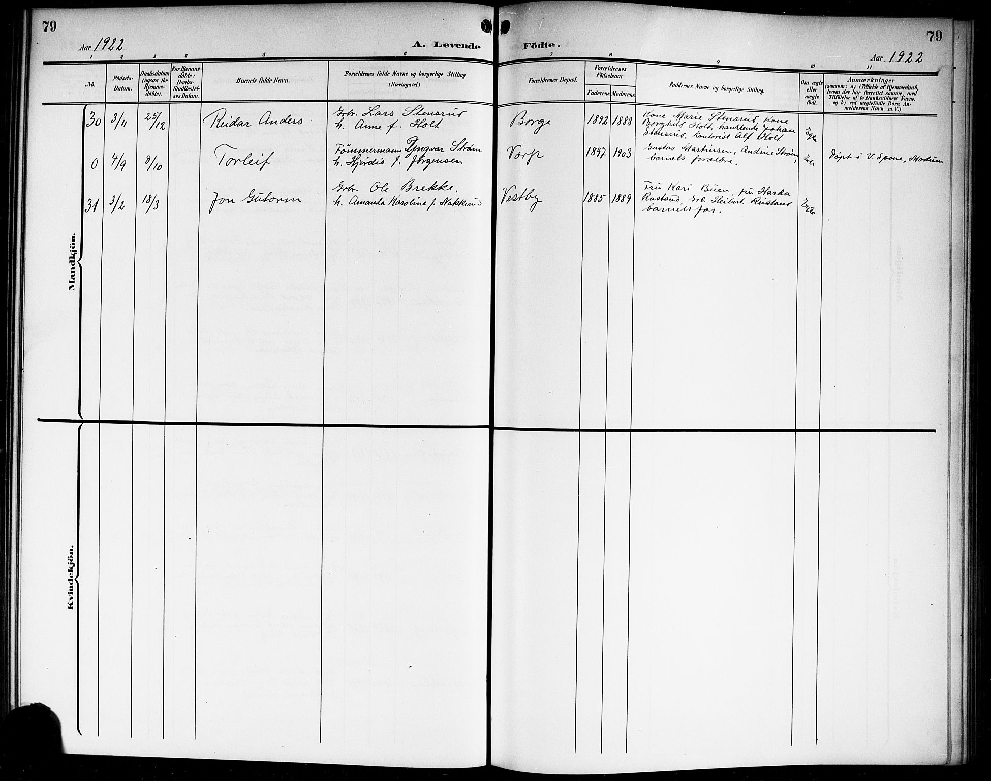 Eiker kirkebøker, AV/SAKO-A-4/G/Gb/L0005: Parish register (copy) no. II 5, 1901-1923, p. 79
