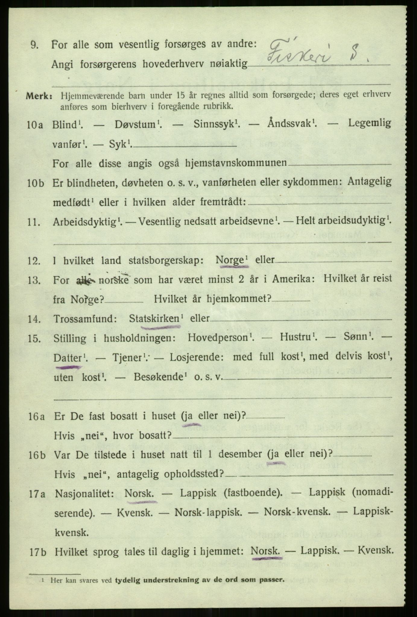 SATØ, 1920 census for Hillesøy, 1920, p. 2568