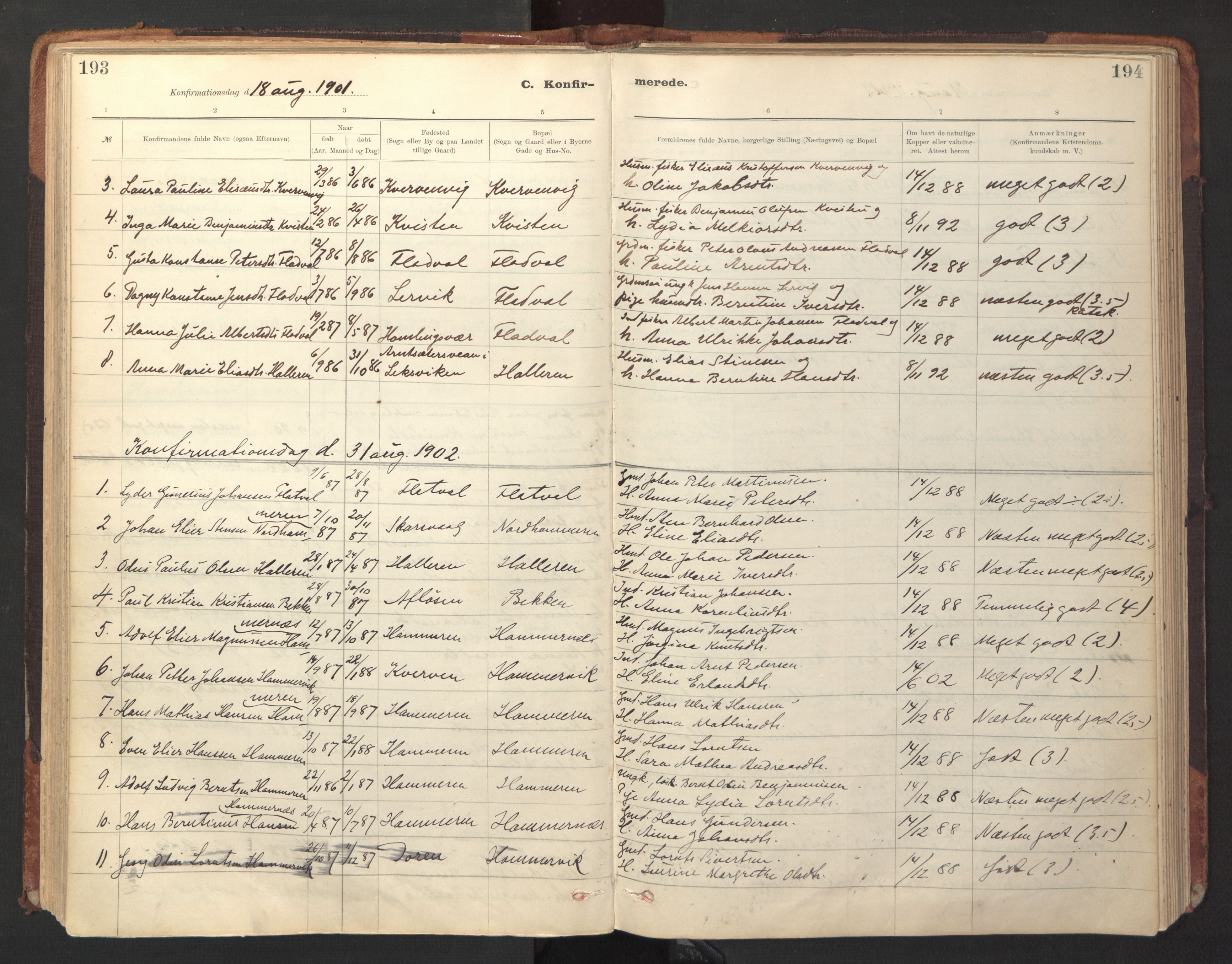 Ministerialprotokoller, klokkerbøker og fødselsregistre - Sør-Trøndelag, SAT/A-1456/641/L0596: Parish register (official) no. 641A02, 1898-1915, p. 193-194