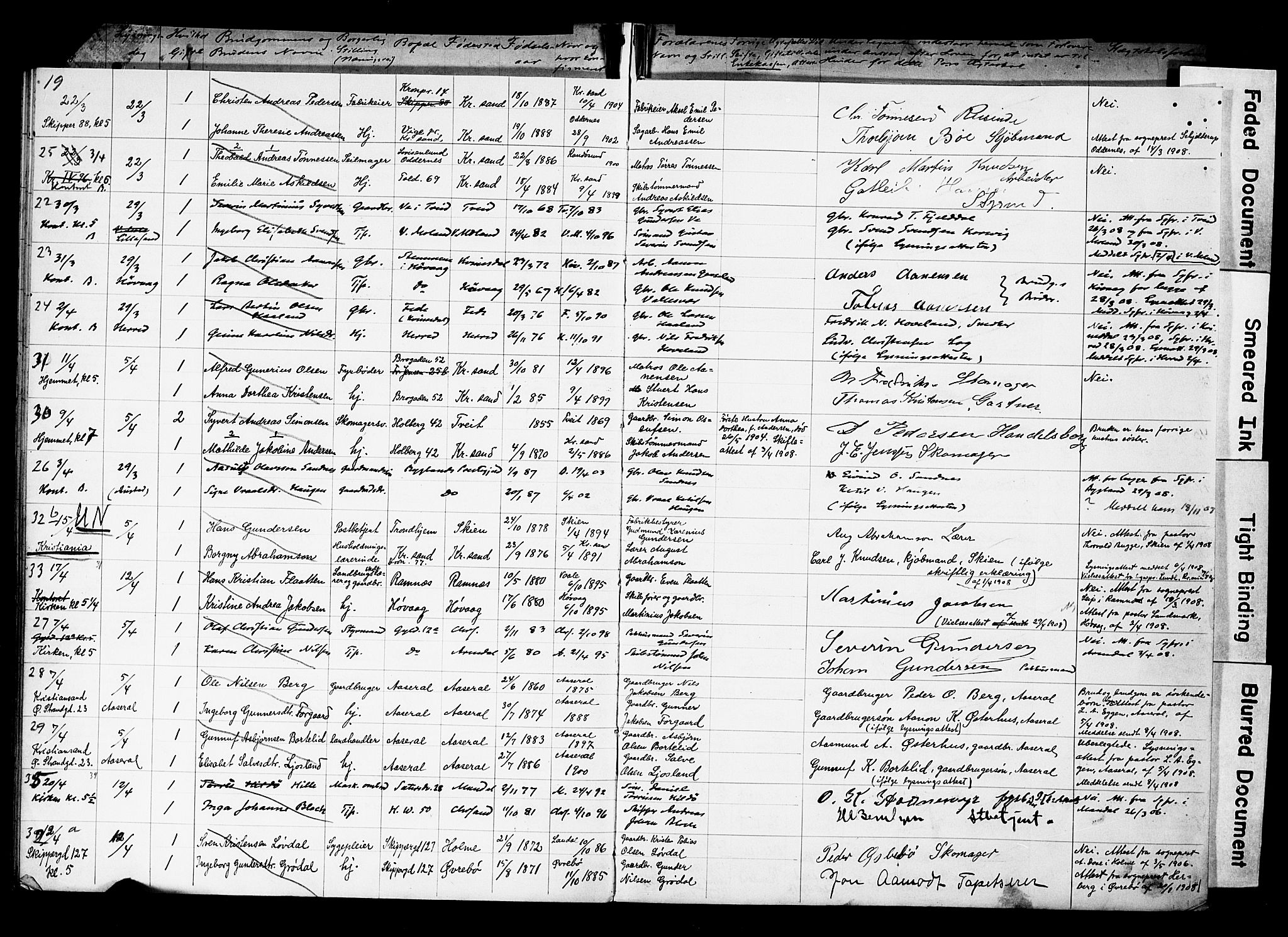 Kristiansand domprosti, AV/SAK-1112-0006/J/Je/L0003: Banns register no. A VI 19, 1903-1911, p. 32