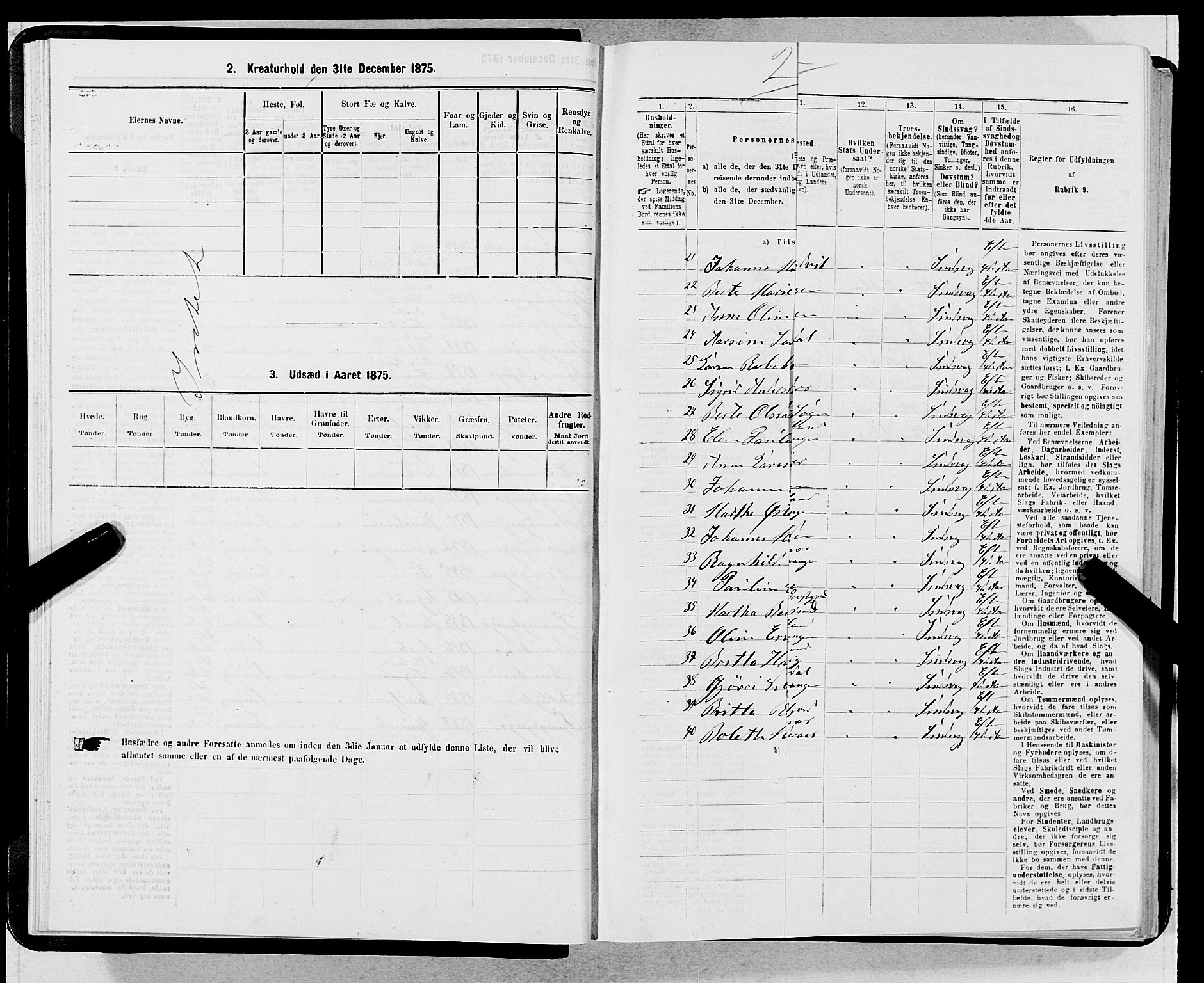 SAB, 1875 census for 1301 Bergen, 1875, p. 4887