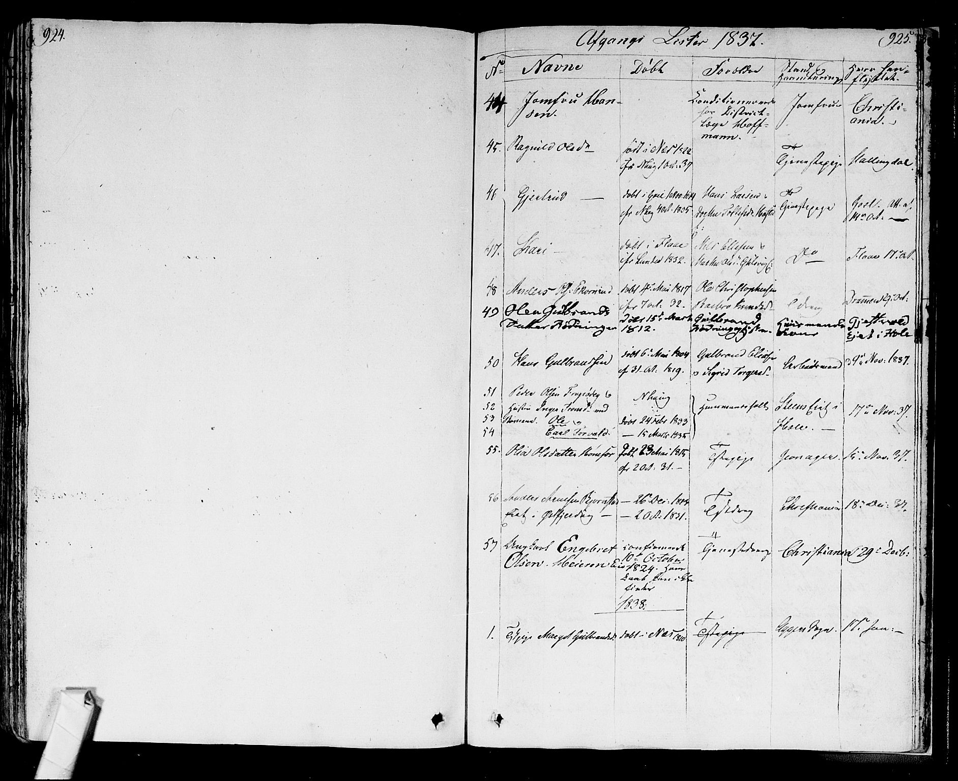 Norderhov kirkebøker, SAKO/A-237/F/Fa/L0009: Parish register (official) no. 9, 1819-1837, p. 924-925
