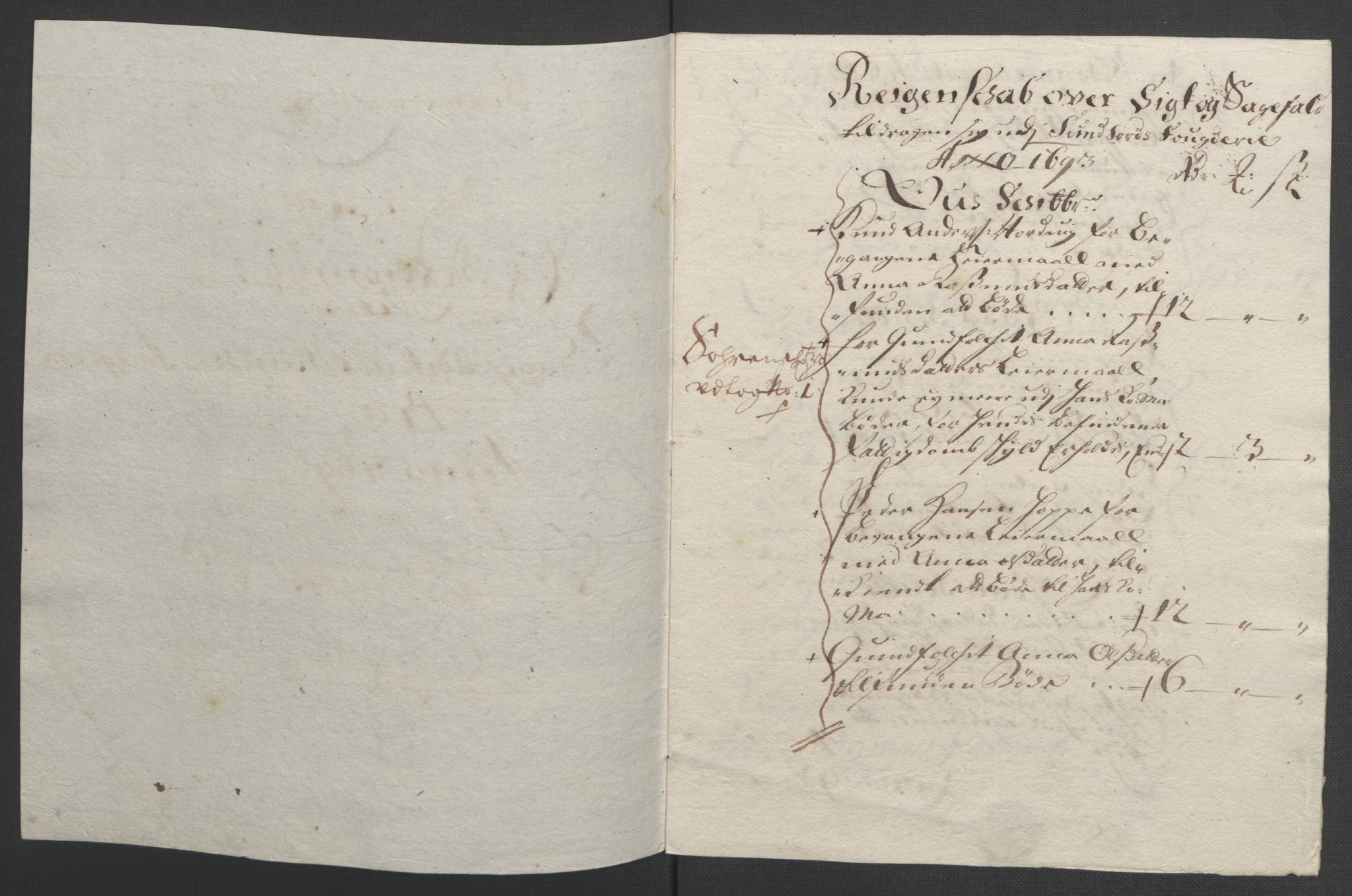 Rentekammeret inntil 1814, Reviderte regnskaper, Fogderegnskap, AV/RA-EA-4092/R48/L2974: Fogderegnskap Sunnhordland og Hardanger, 1693, p. 95