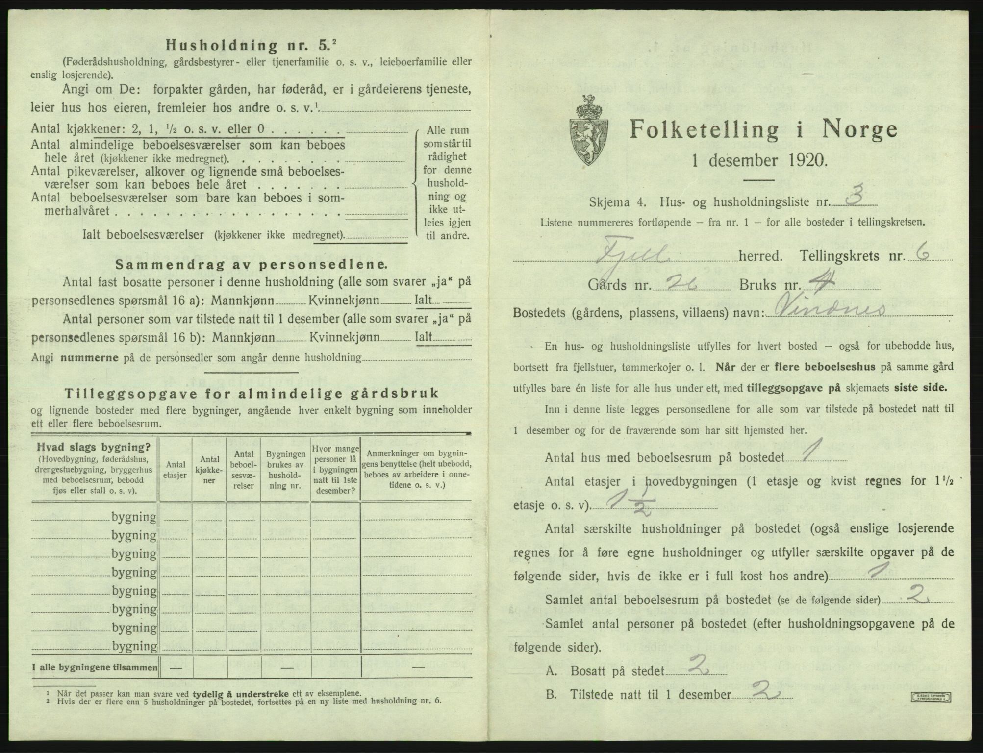 SAB, 1920 census for Fjell, 1920, p. 620