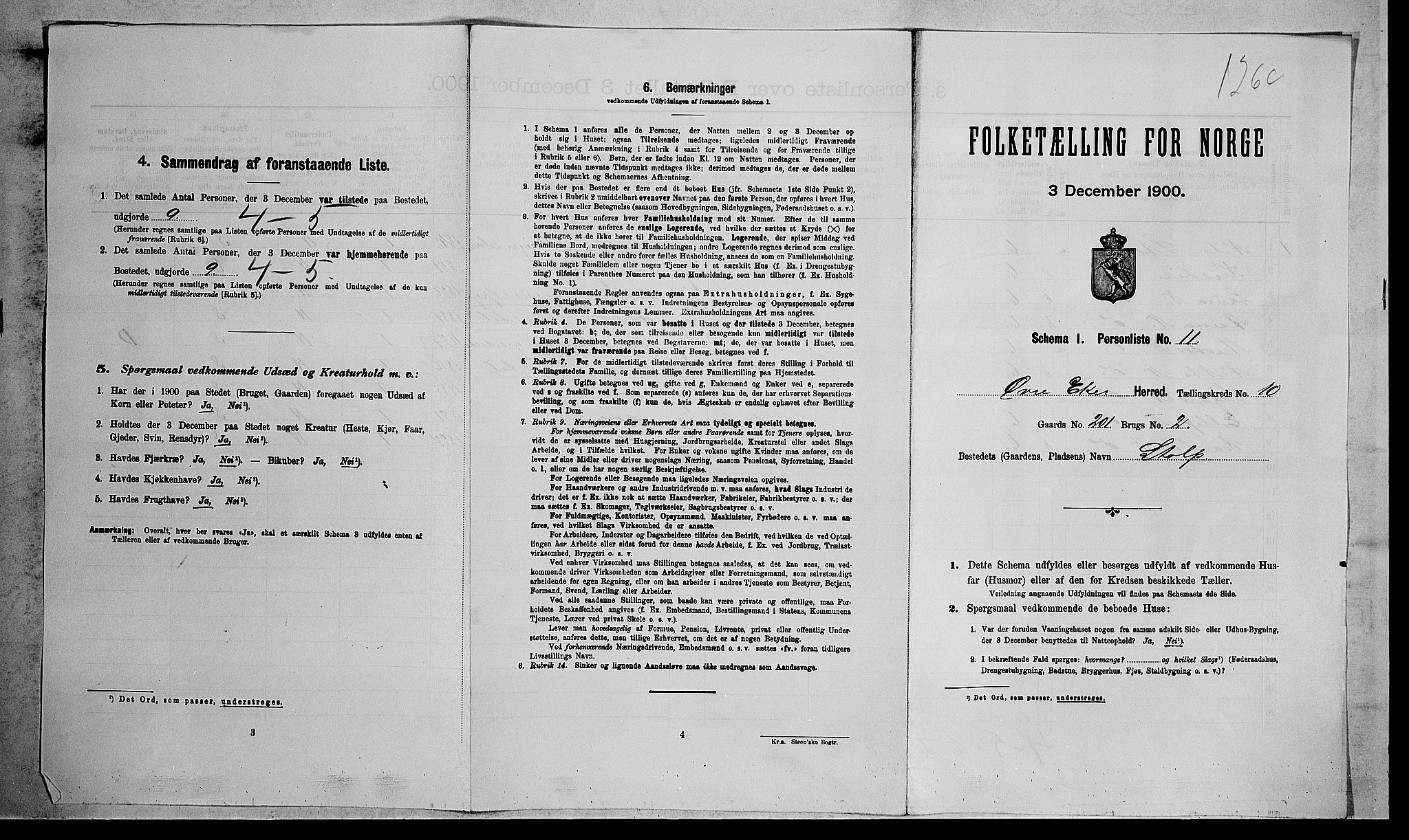 RA, 1900 census for Øvre Eiker, 1900, p. 1849