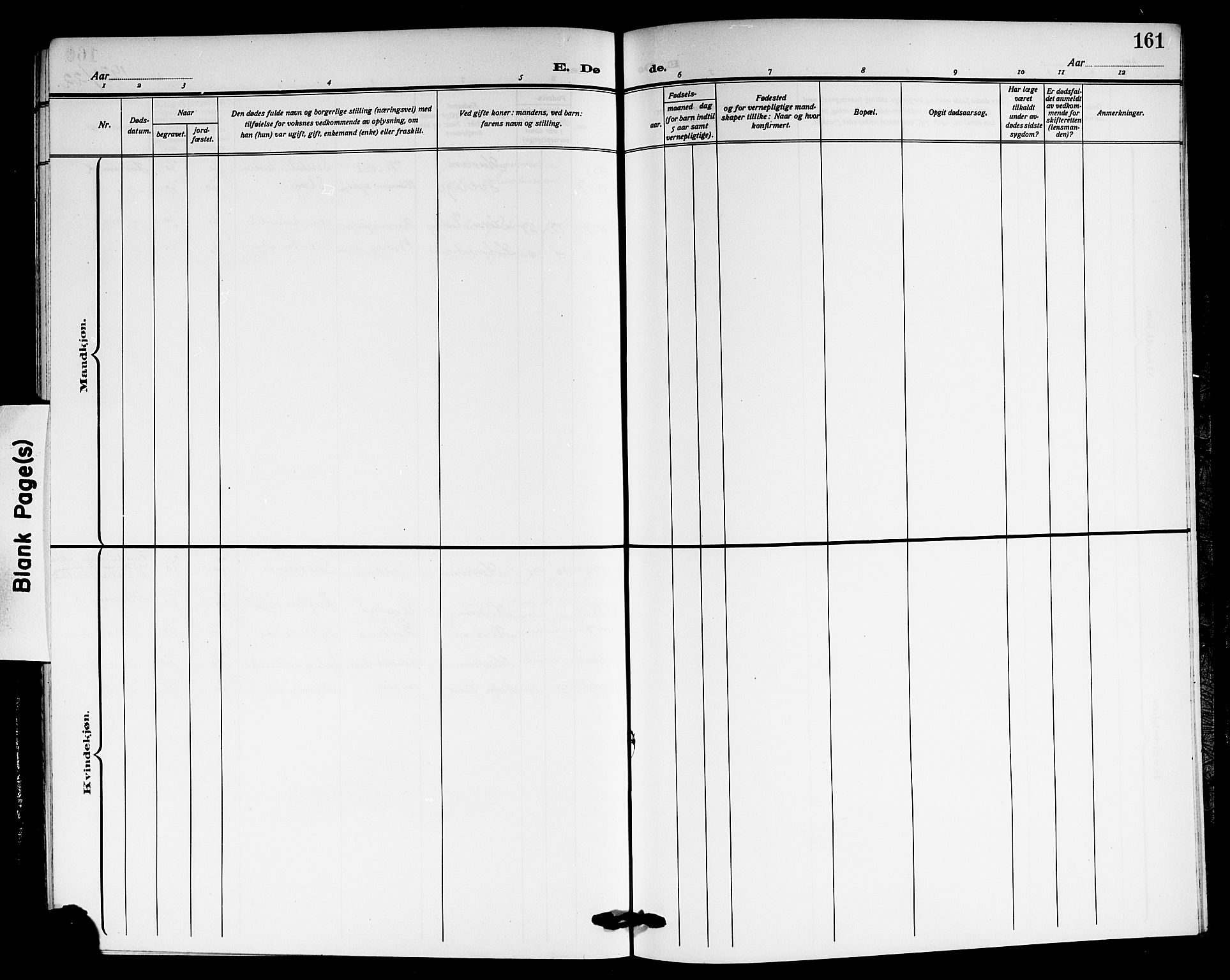 Hurum kirkebøker, SAKO/A-229/G/Ga/L0005: Parish register (copy) no. I 5, 1908-1922, p. 161