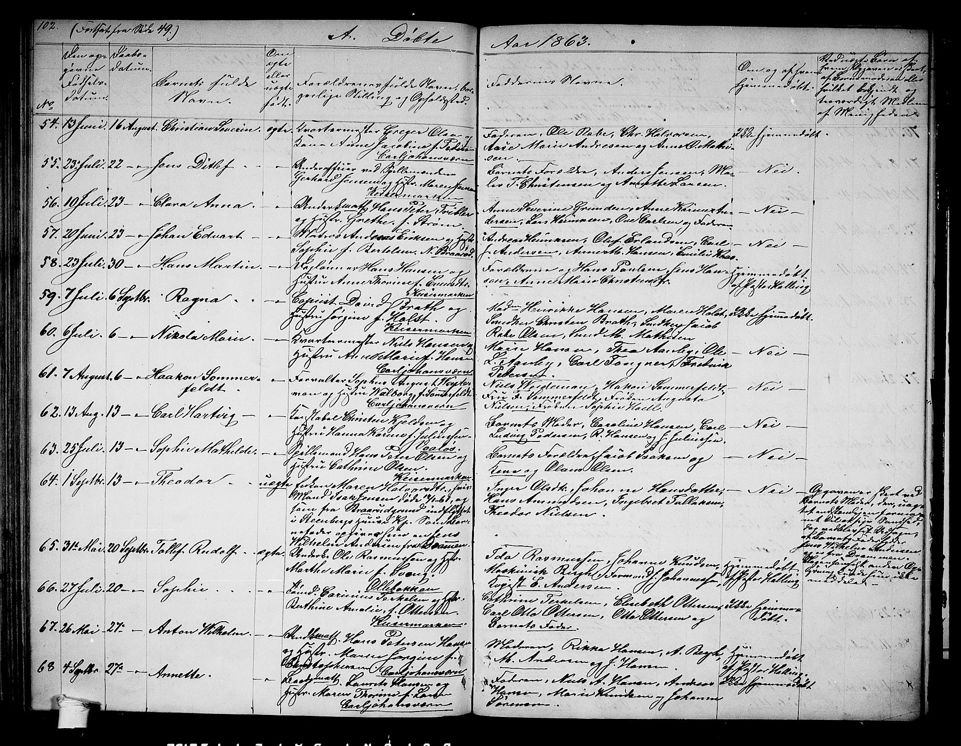 Horten kirkebøker, AV/SAKO-A-348/G/Ga/L0001: Parish register (copy) no. 1, 1855-1863, p. 102