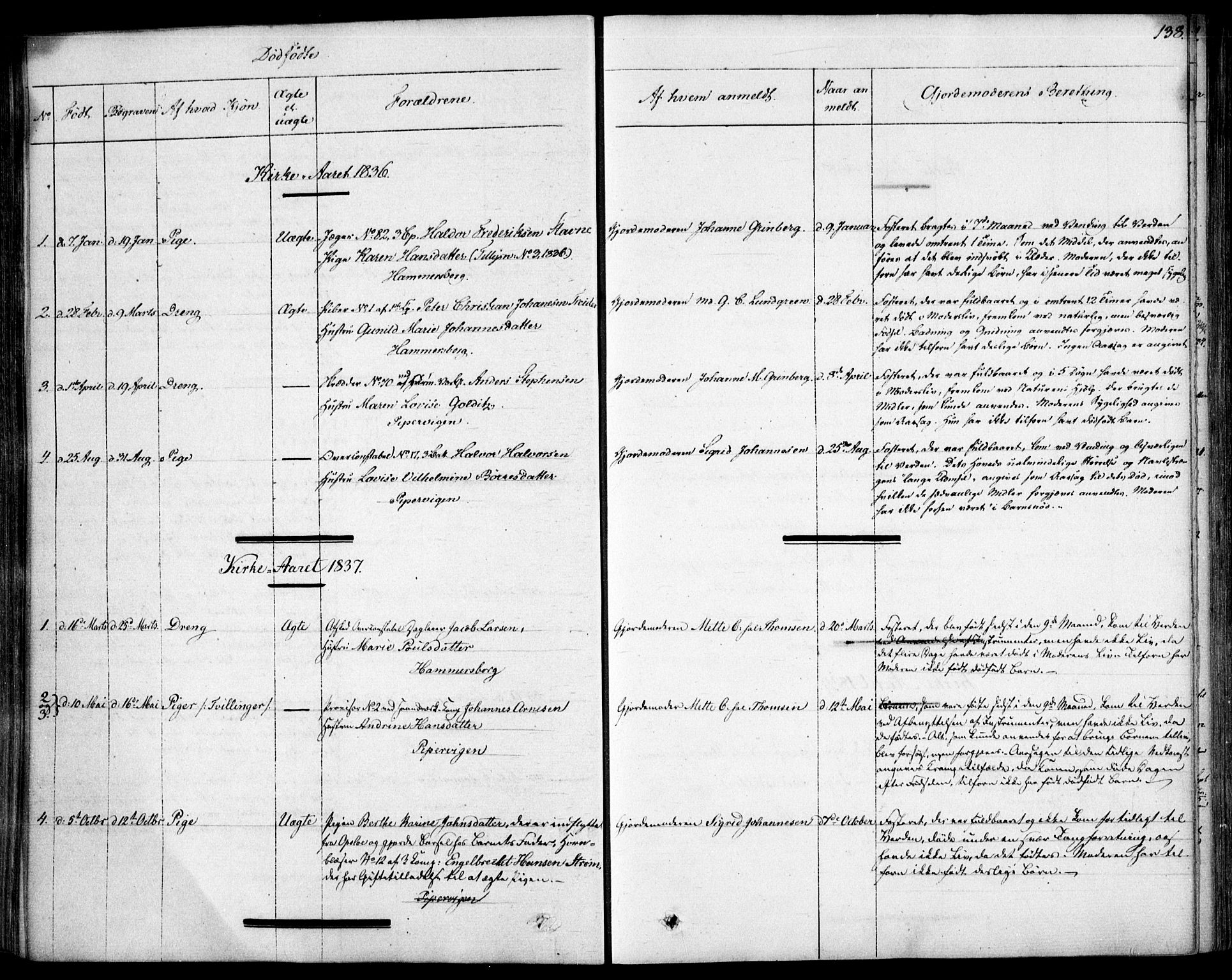 Garnisonsmenigheten Kirkebøker, AV/SAO-A-10846/F/Fa/L0007: Parish register (official) no. 7, 1828-1881, p. 138