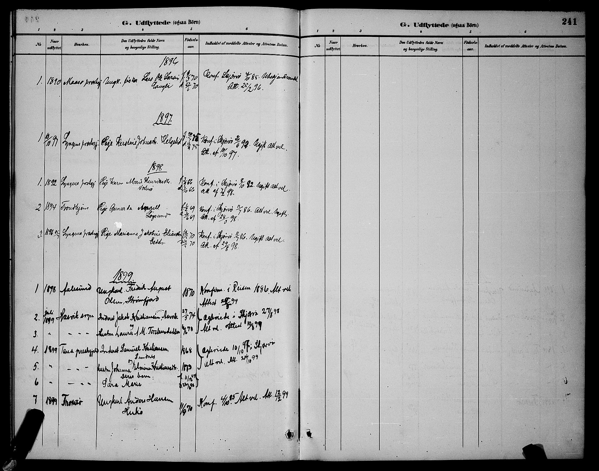Skjervøy sokneprestkontor, SATØ/S-1300/H/Ha/Hab/L0007klokker: Parish register (copy) no. 7, 1889-1899, p. 241