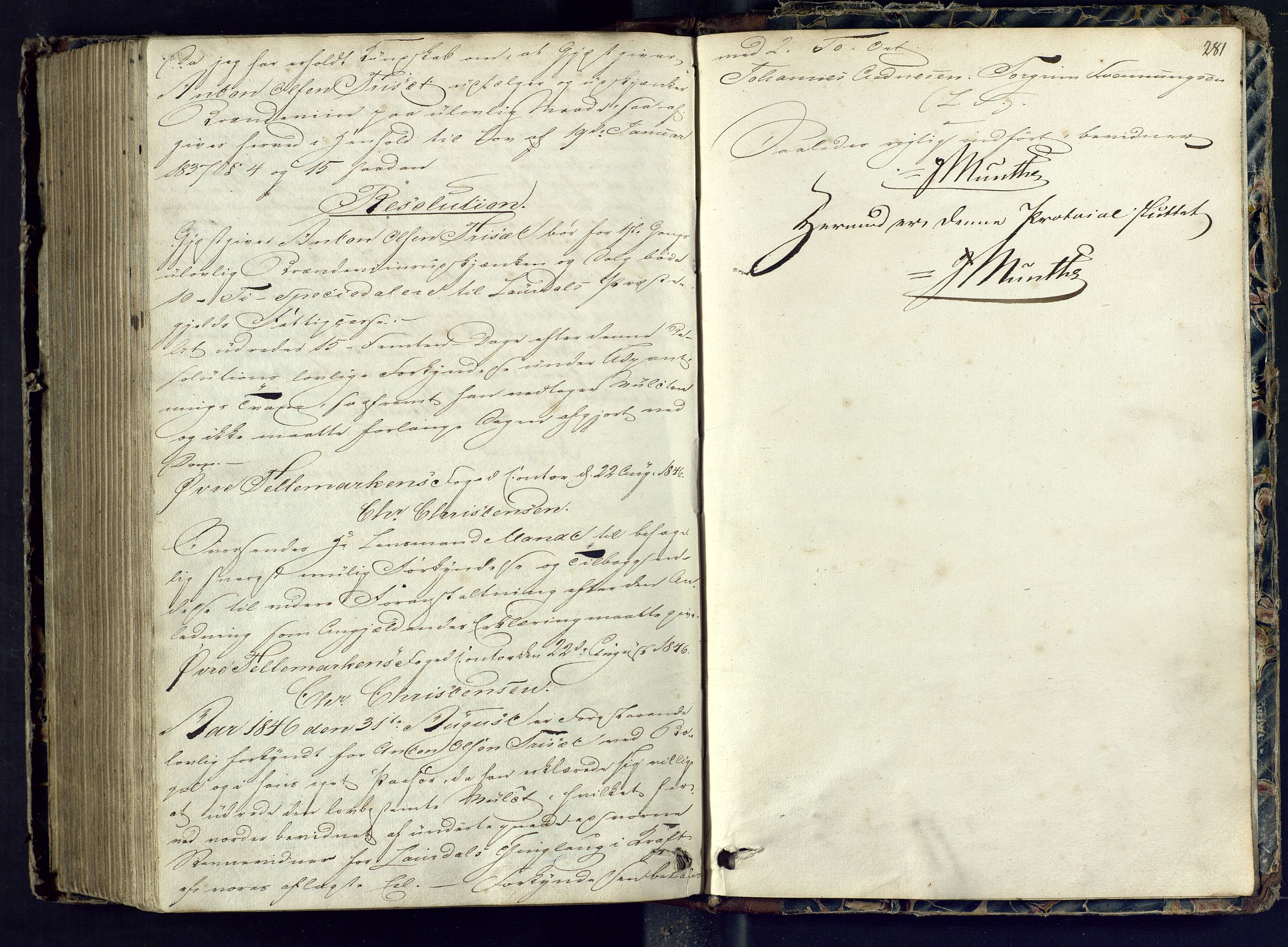 Vest-Telemark sorenskriveri, AV/SAKO-A-134/F/Fd/Fdb/L0003: Ekstrarettsprotokoll, 1844-1847, p. 281