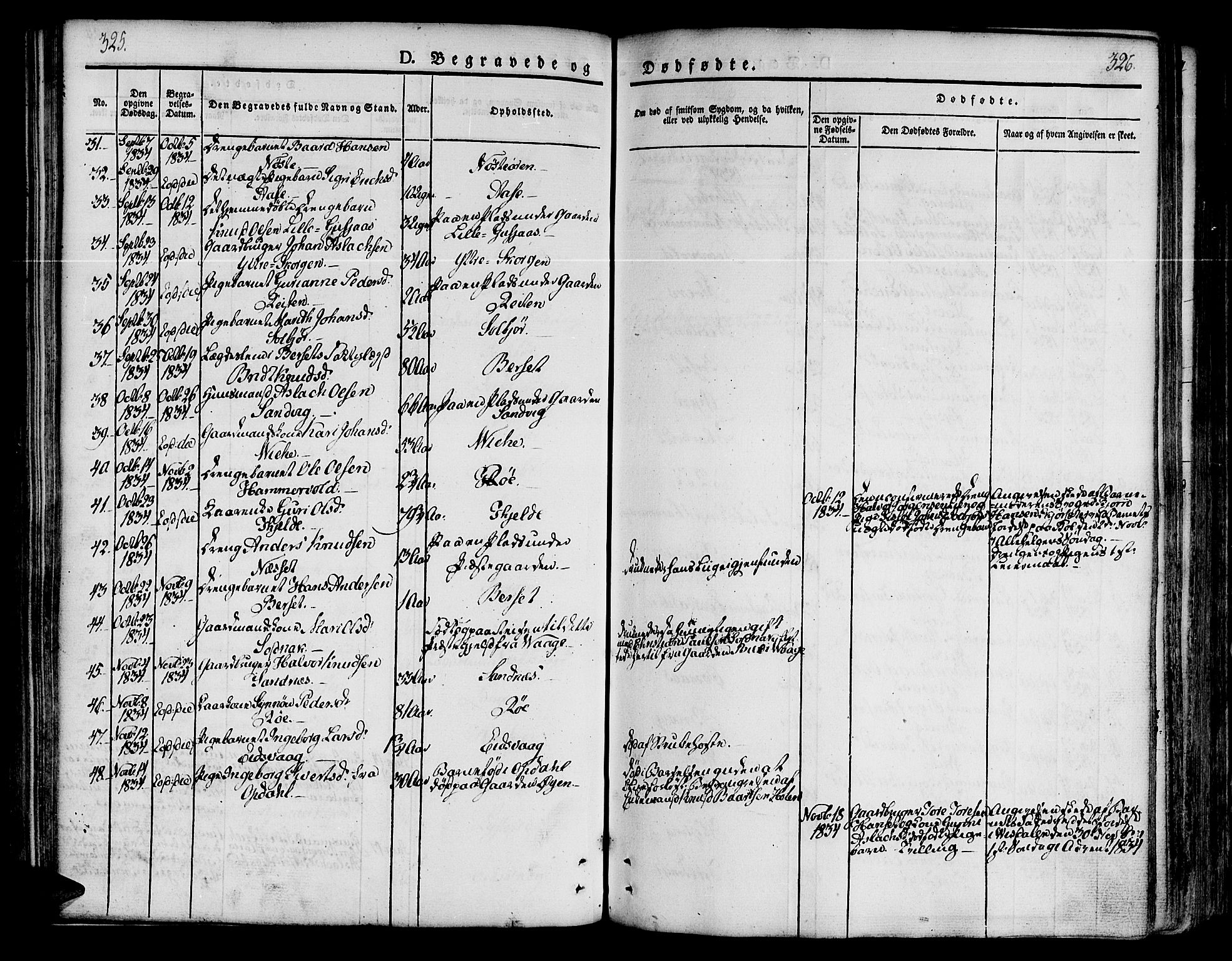 Ministerialprotokoller, klokkerbøker og fødselsregistre - Møre og Romsdal, AV/SAT-A-1454/551/L0624: Parish register (official) no. 551A04, 1831-1845, p. 325-326