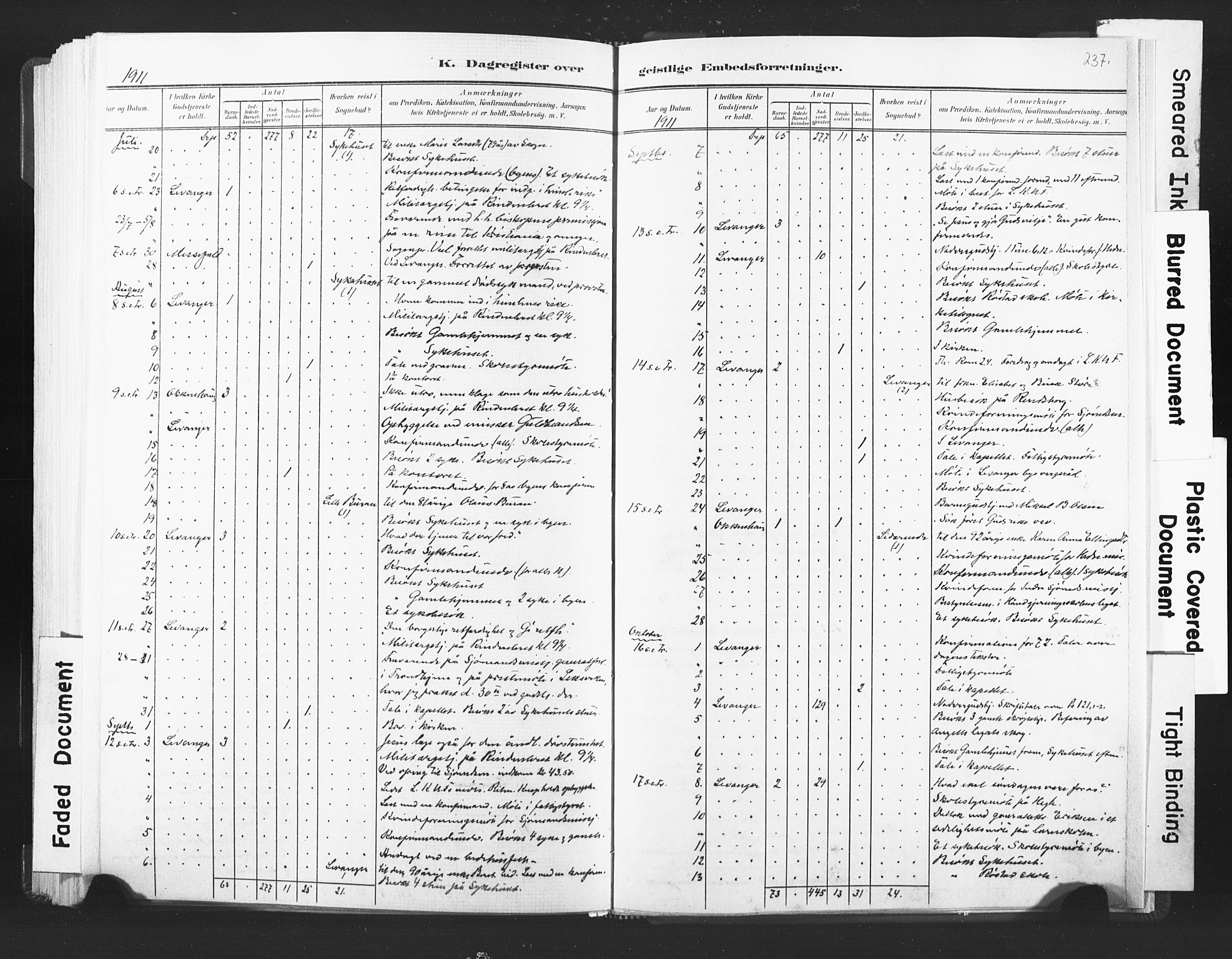 Ministerialprotokoller, klokkerbøker og fødselsregistre - Nord-Trøndelag, AV/SAT-A-1458/720/L0189: Parish register (official) no. 720A05, 1880-1911, p. 237