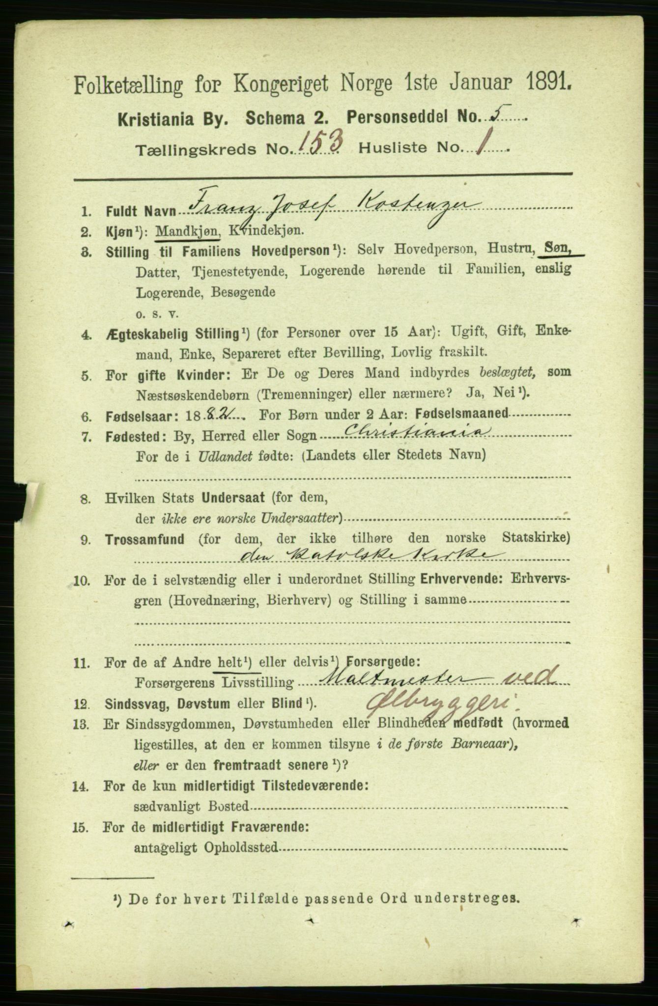 RA, 1891 census for 0301 Kristiania, 1891, p. 86366