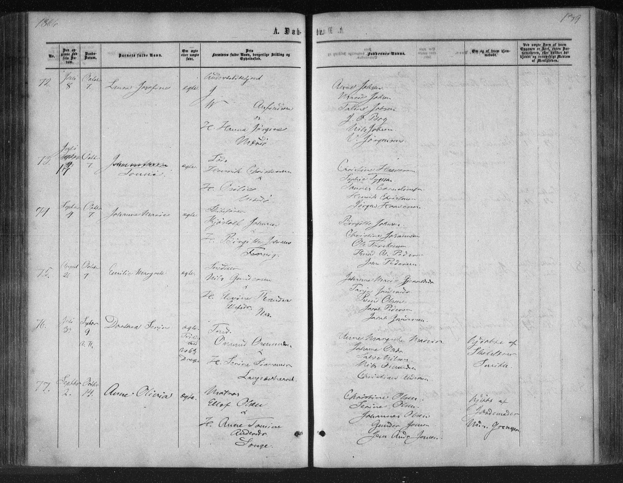 Tromøy sokneprestkontor, AV/SAK-1111-0041/F/Fa/L0007: Parish register (official) no. A 7, 1864-1869, p. 139