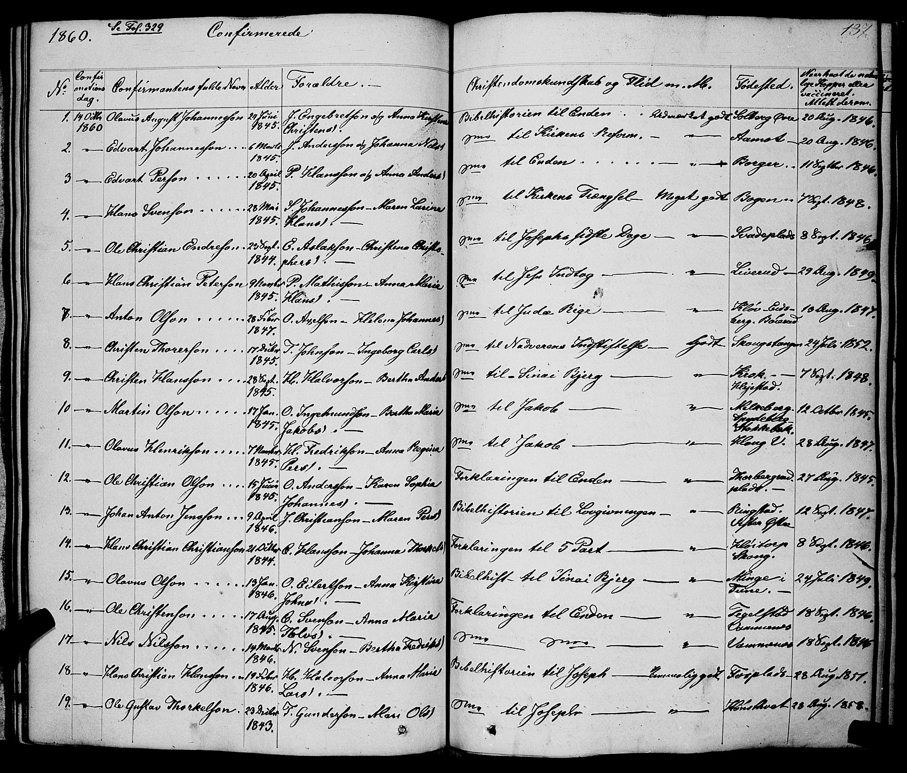 Skiptvet prestekontor Kirkebøker, SAO/A-20009/F/Fa/L0006: Parish register (official) no. 6, 1839-1860, p. 137