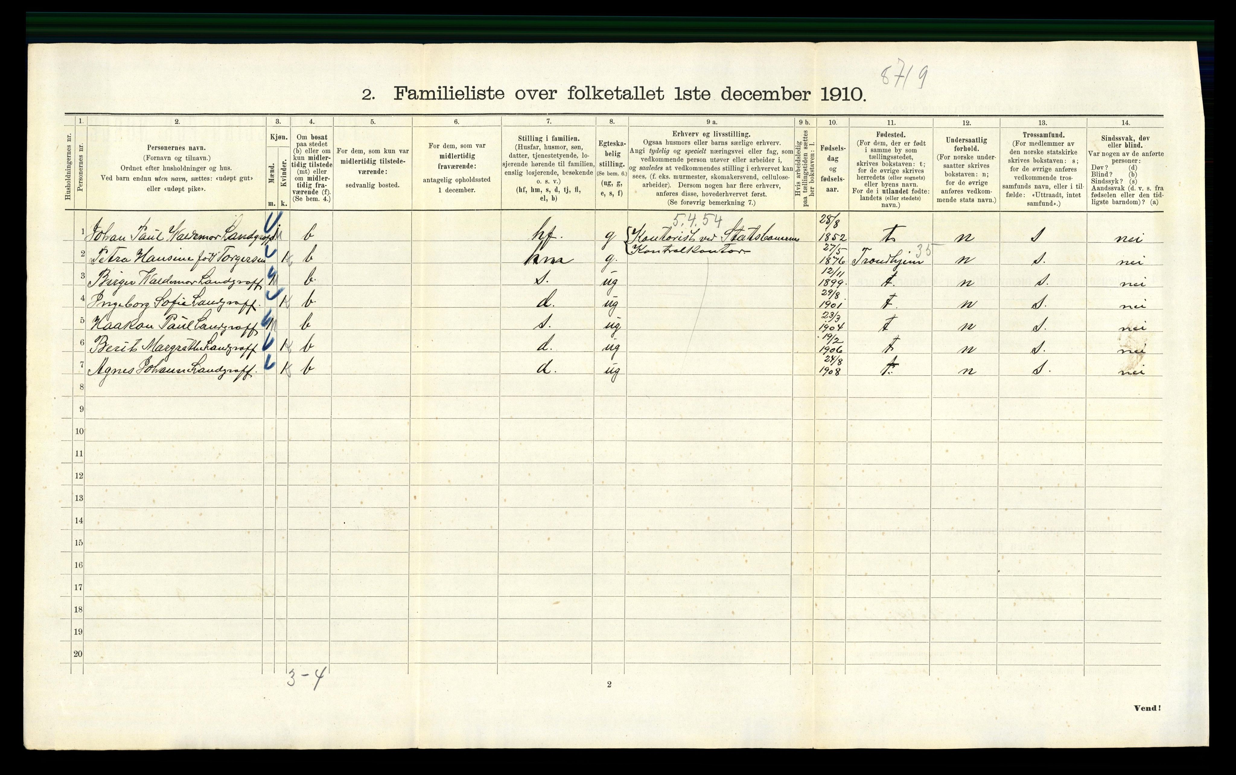 RA, 1910 census for Kristiania, 1910, p. 66462