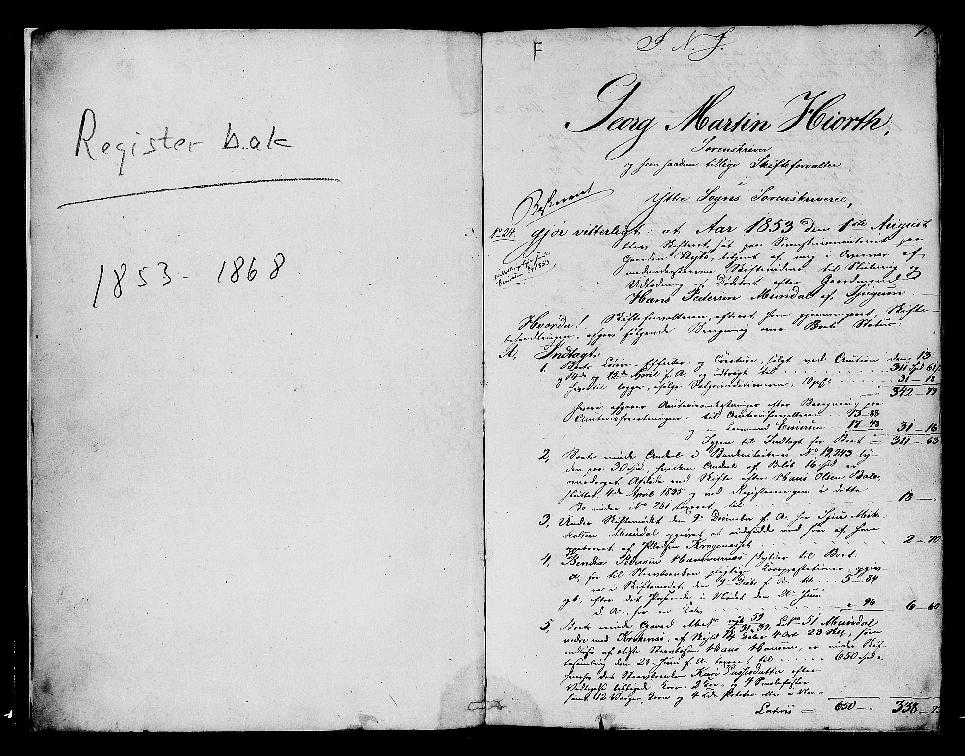 Ytre Sogn tingrett, AV/SAB-A-2601/1/H/Hc/L0001a: Skifteutlodningsprotokoll, 1853-1868, p. 0b-1a