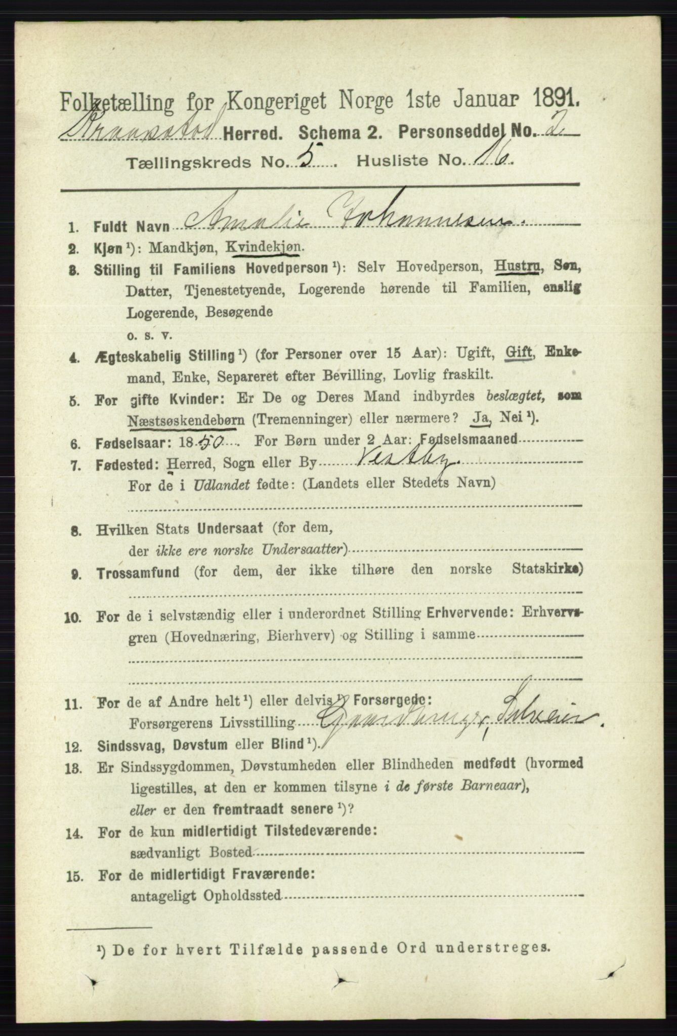 RA, 1891 census for 0212 Kråkstad, 1891, p. 2577