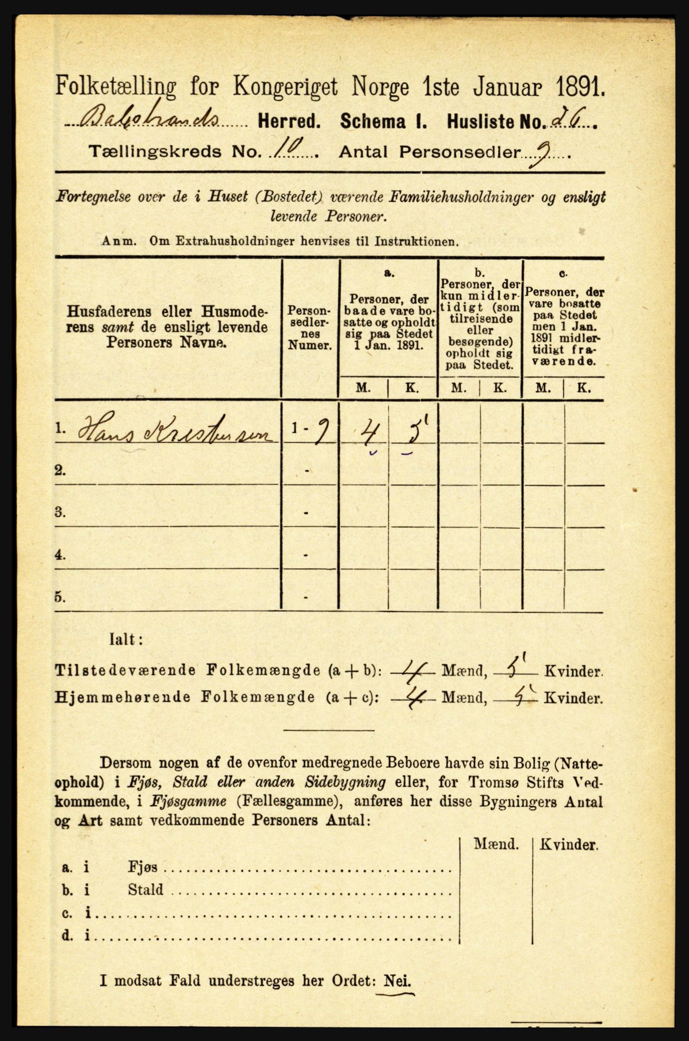 RA, 1891 census for 1418 Balestrand, 1891, p. 2247