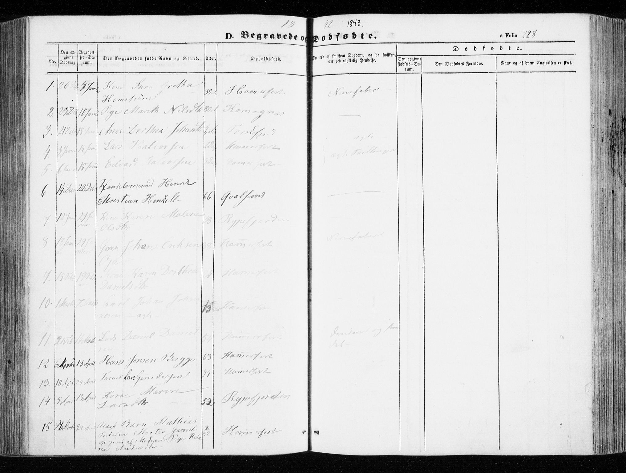 Hammerfest sokneprestkontor, SATØ/S-1347/H/Ha/L0004.kirke: Parish register (official) no. 4, 1843-1856, p. 228