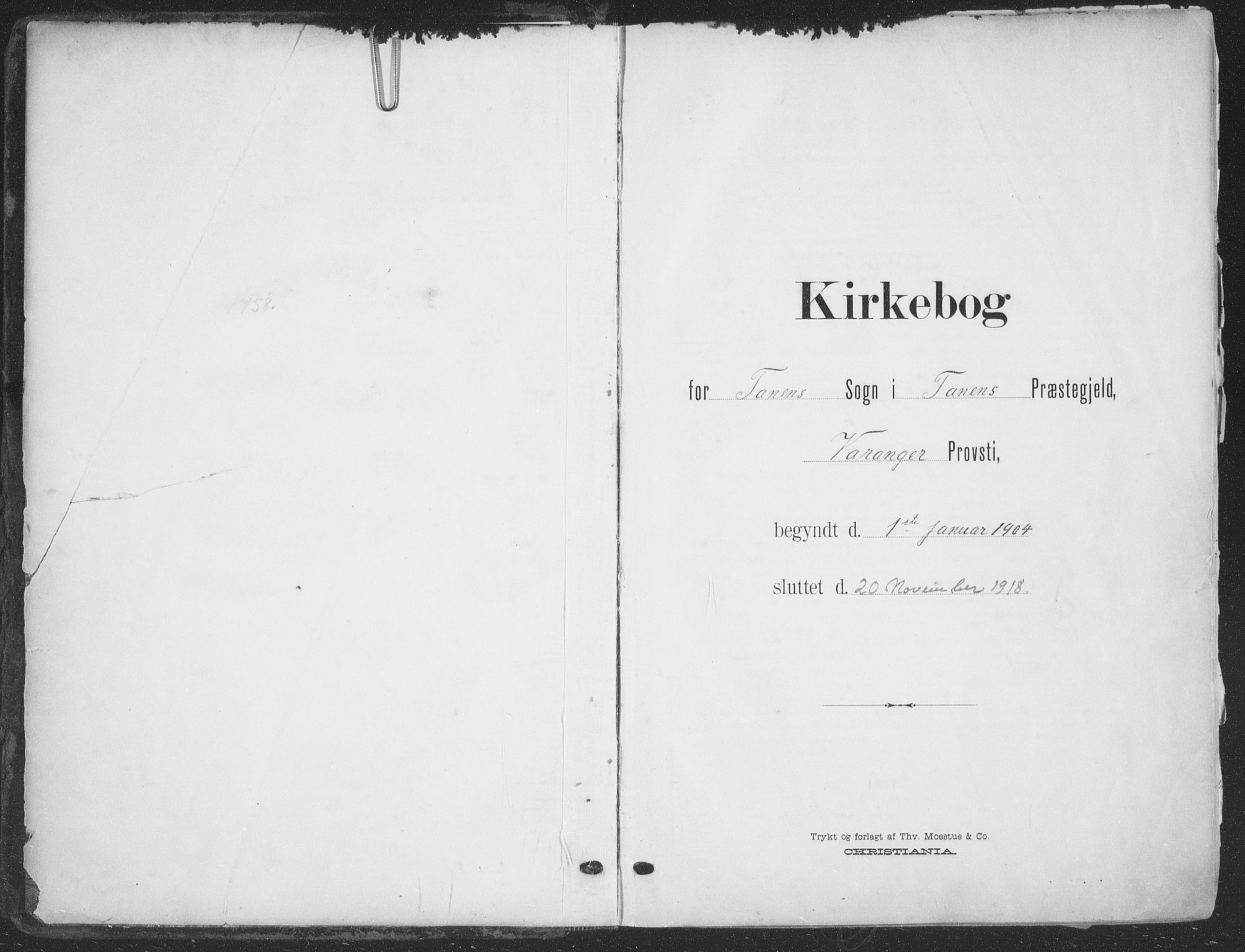 Tana sokneprestkontor, AV/SATØ-S-1334/H/Ha/L0007kirke: Parish register (official) no. 7, 1904-1918