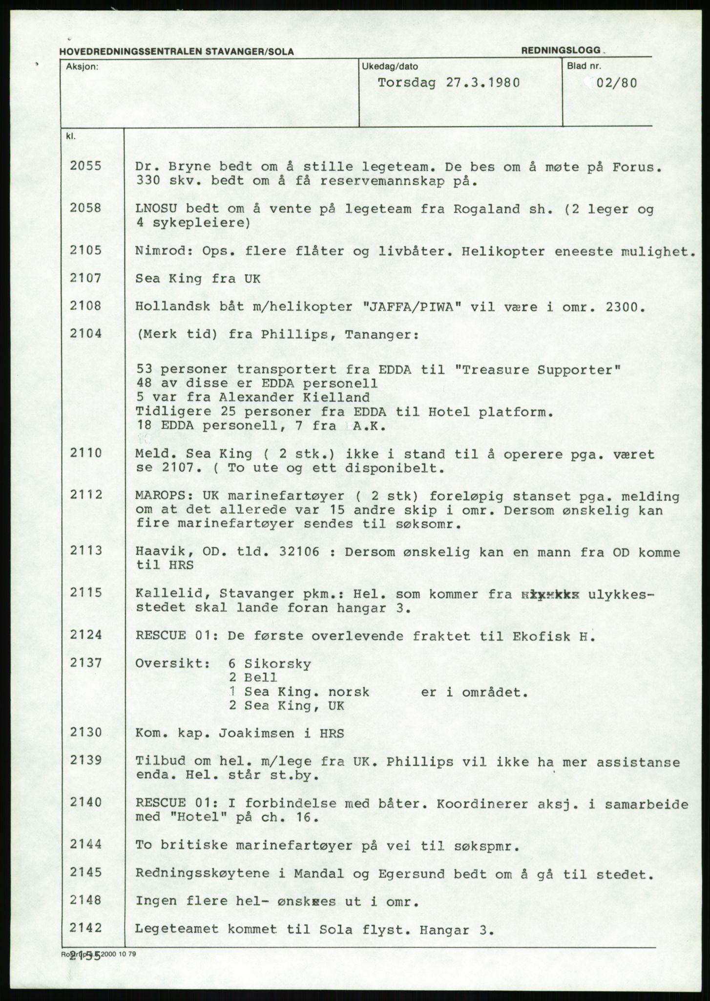 Justisdepartementet, Granskningskommisjonen ved Alexander Kielland-ulykken 27.3.1980, AV/RA-S-1165/D/L0017: P Hjelpefartøy (Doku.liste + P1-P6 av 6)/Q Hovedredningssentralen (Q0-Q27 av 27), 1980-1981, p. 528