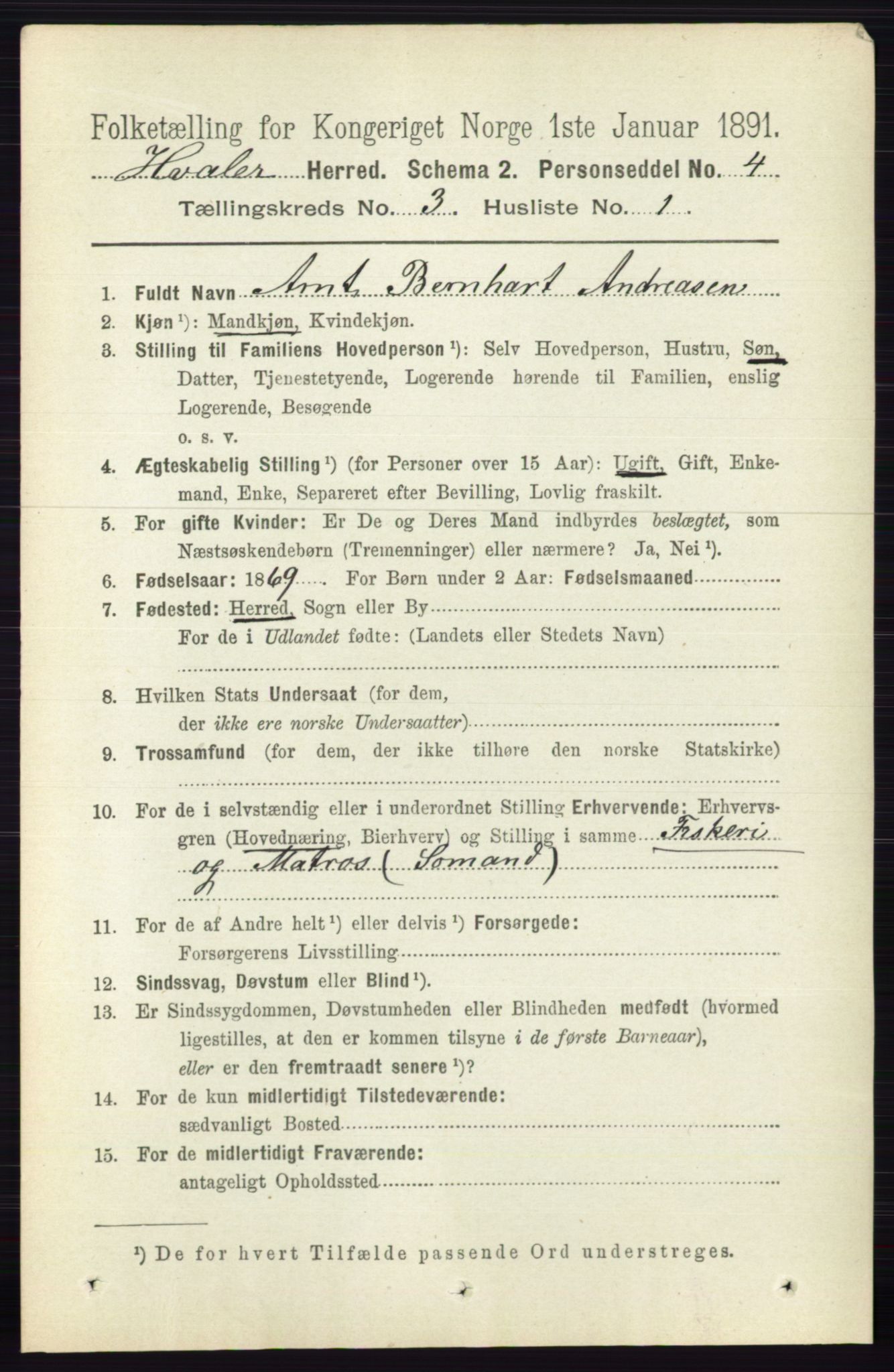 RA, 1891 census for 0111 Hvaler, 1891, p. 1858