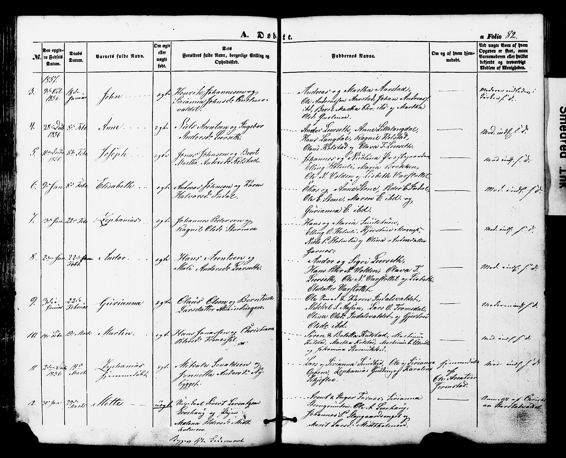 Ministerialprotokoller, klokkerbøker og fødselsregistre - Nord-Trøndelag, SAT/A-1458/724/L0268: Parish register (copy) no. 724C04, 1846-1878, p. 82