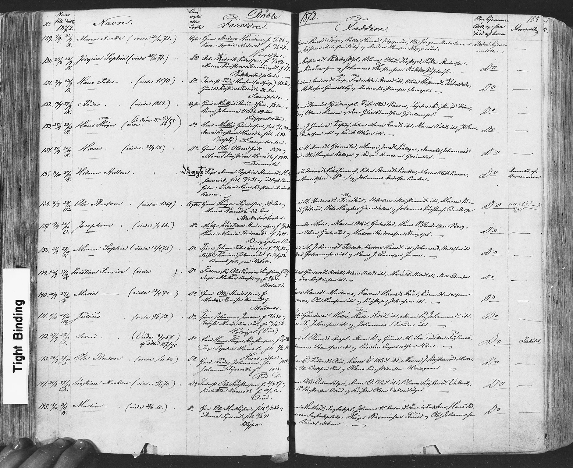 Rakkestad prestekontor Kirkebøker, AV/SAO-A-2008/F/Fa/L0011: Parish register (official) no. I 11, 1862-1877, p. 165