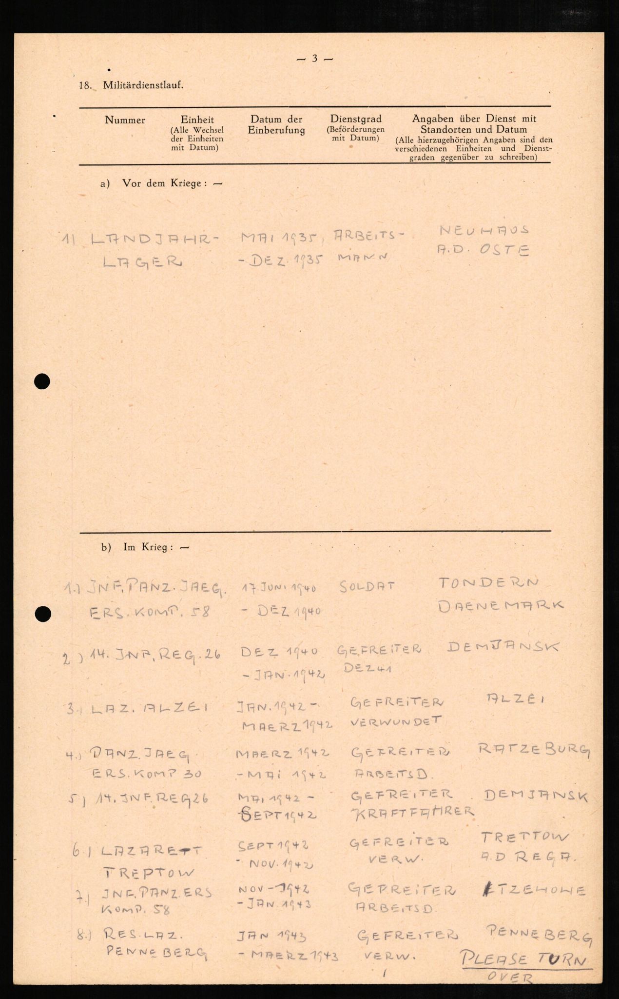 Forsvaret, Forsvarets overkommando II, AV/RA-RAFA-3915/D/Db/L0008: CI Questionaires. Tyske okkupasjonsstyrker i Norge. Tyskere., 1945-1946, p. 98