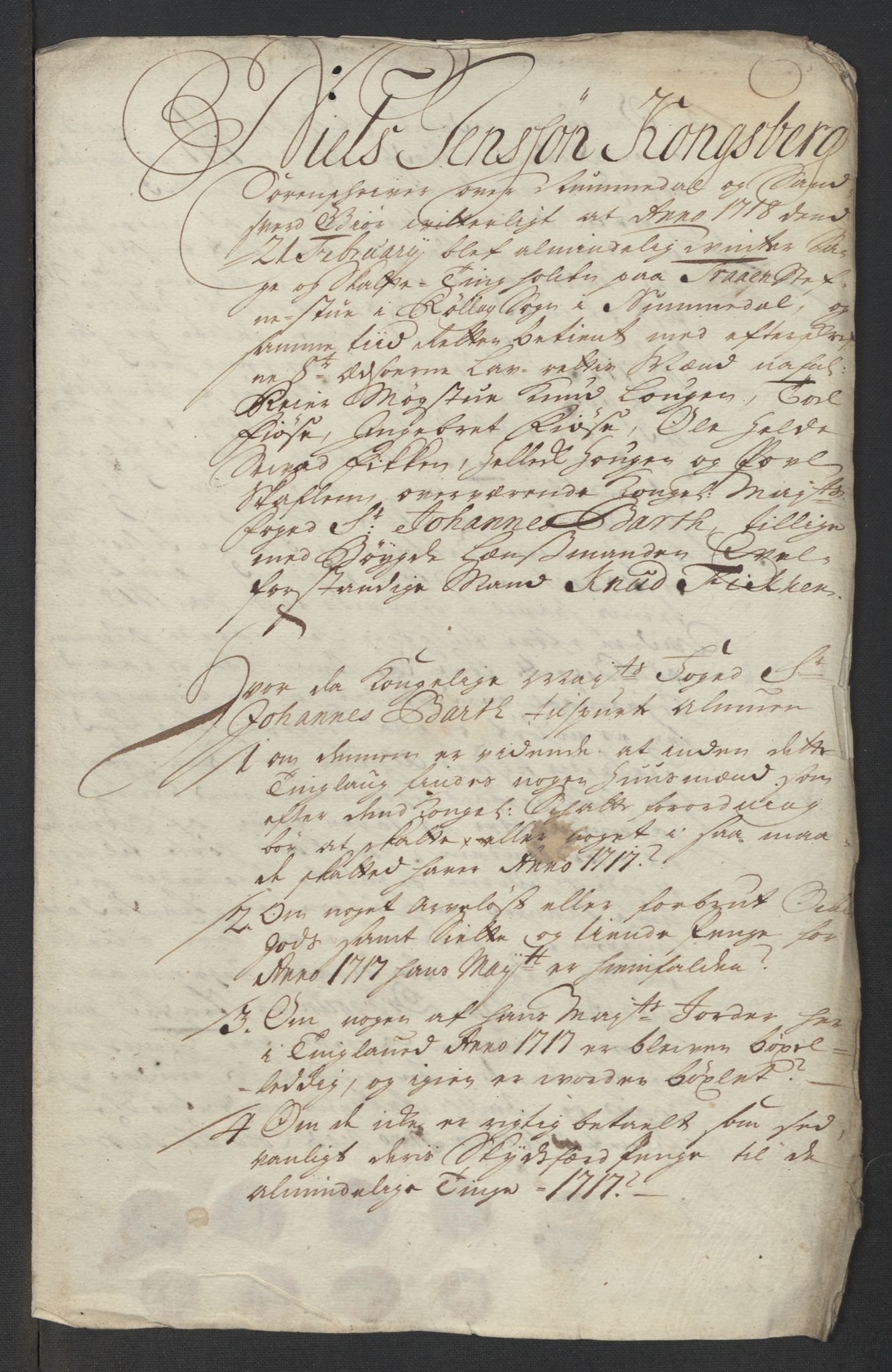 Rentekammeret inntil 1814, Reviderte regnskaper, Fogderegnskap, AV/RA-EA-4092/R24/L1593: Fogderegnskap Numedal og Sandsvær, 1717, p. 214