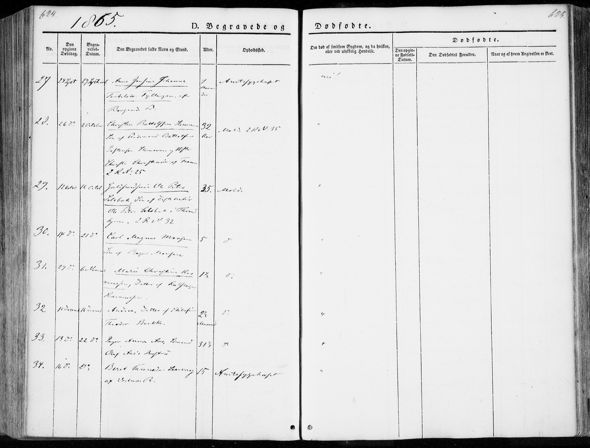 Ministerialprotokoller, klokkerbøker og fødselsregistre - Møre og Romsdal, SAT/A-1454/558/L0689: Parish register (official) no. 558A03, 1843-1872, p. 624-625