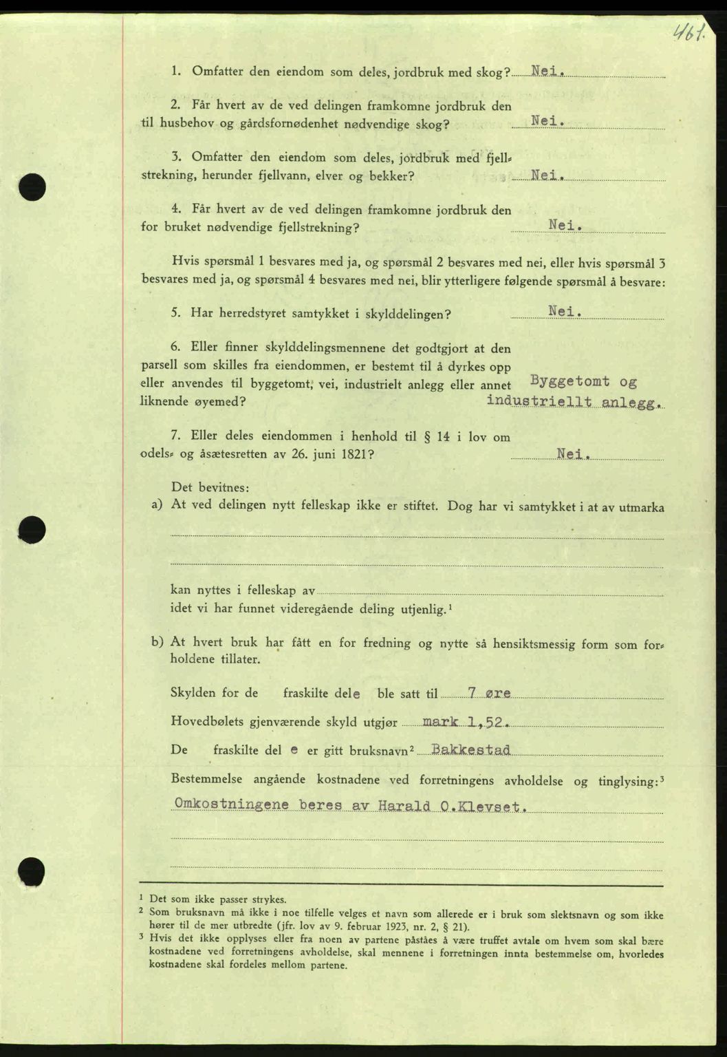 Nordmøre sorenskriveri, AV/SAT-A-4132/1/2/2Ca: Mortgage book no. A100a, 1945-1945, Diary no: : 1620/1945