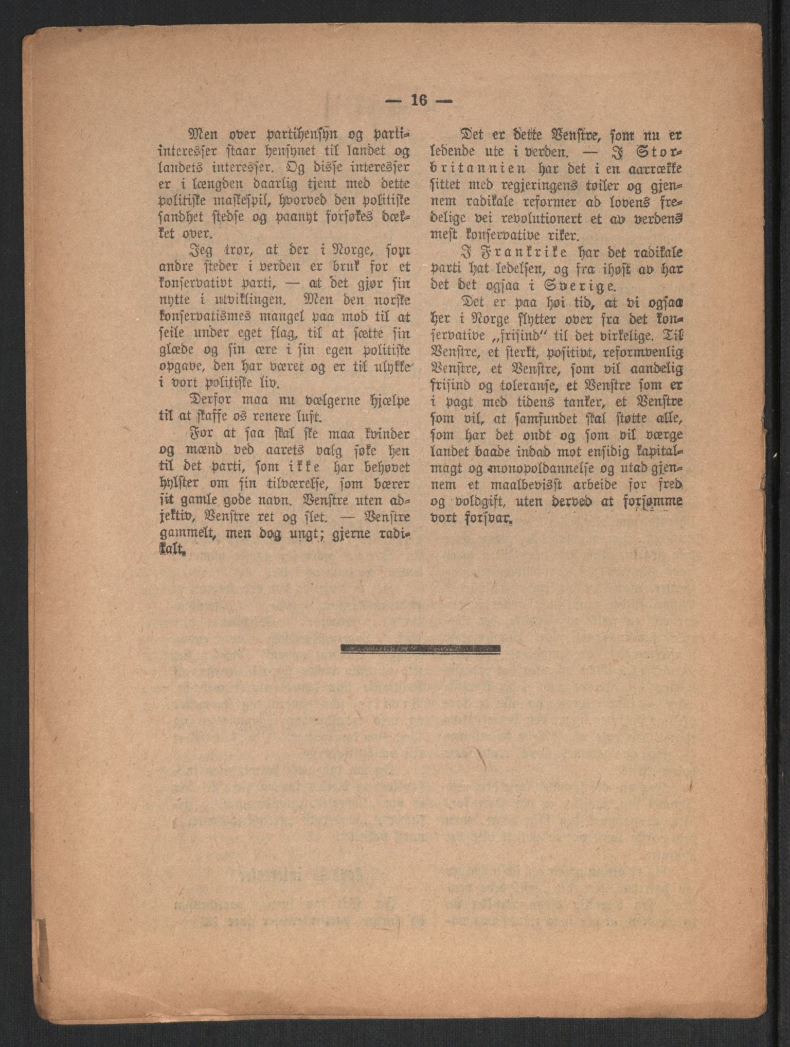 Venstres Hovedorganisasjon, RA/PA-0876/X/L0001: De eldste skrifter, 1860-1936, p. 862