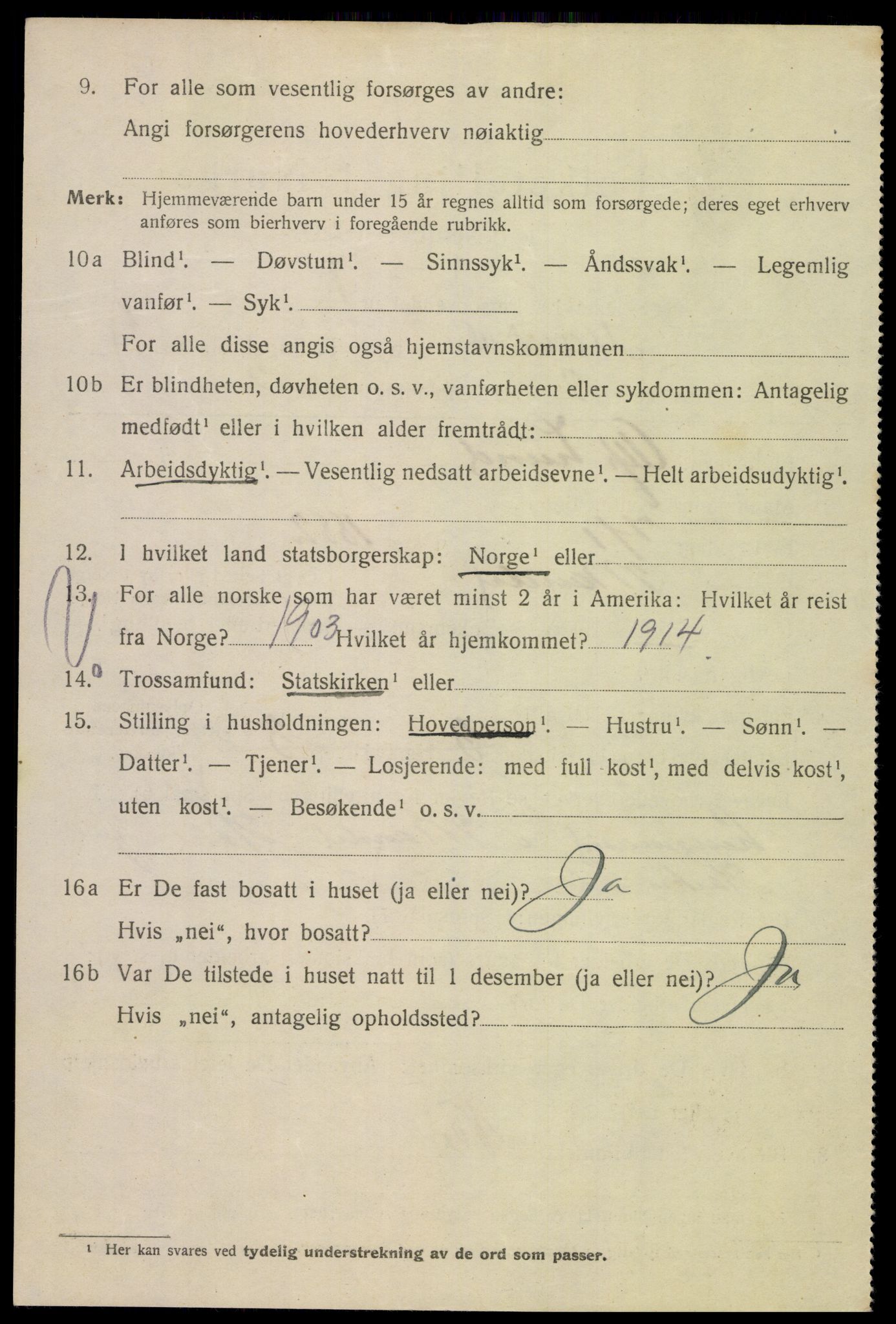 SAK, 1920 census for Mandal, 1920, p. 9124