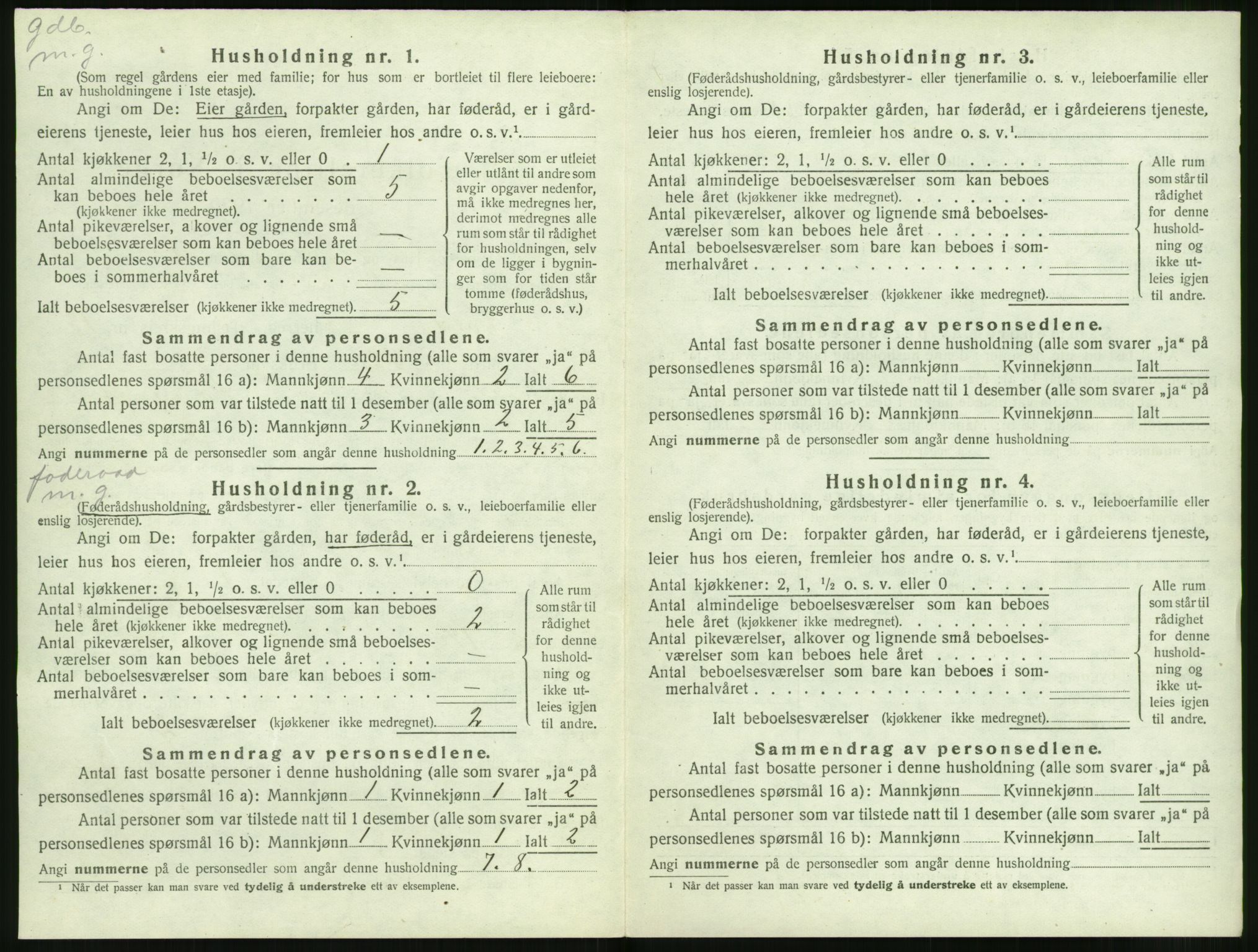 SAT, 1920 census for Volda, 1920, p. 1049