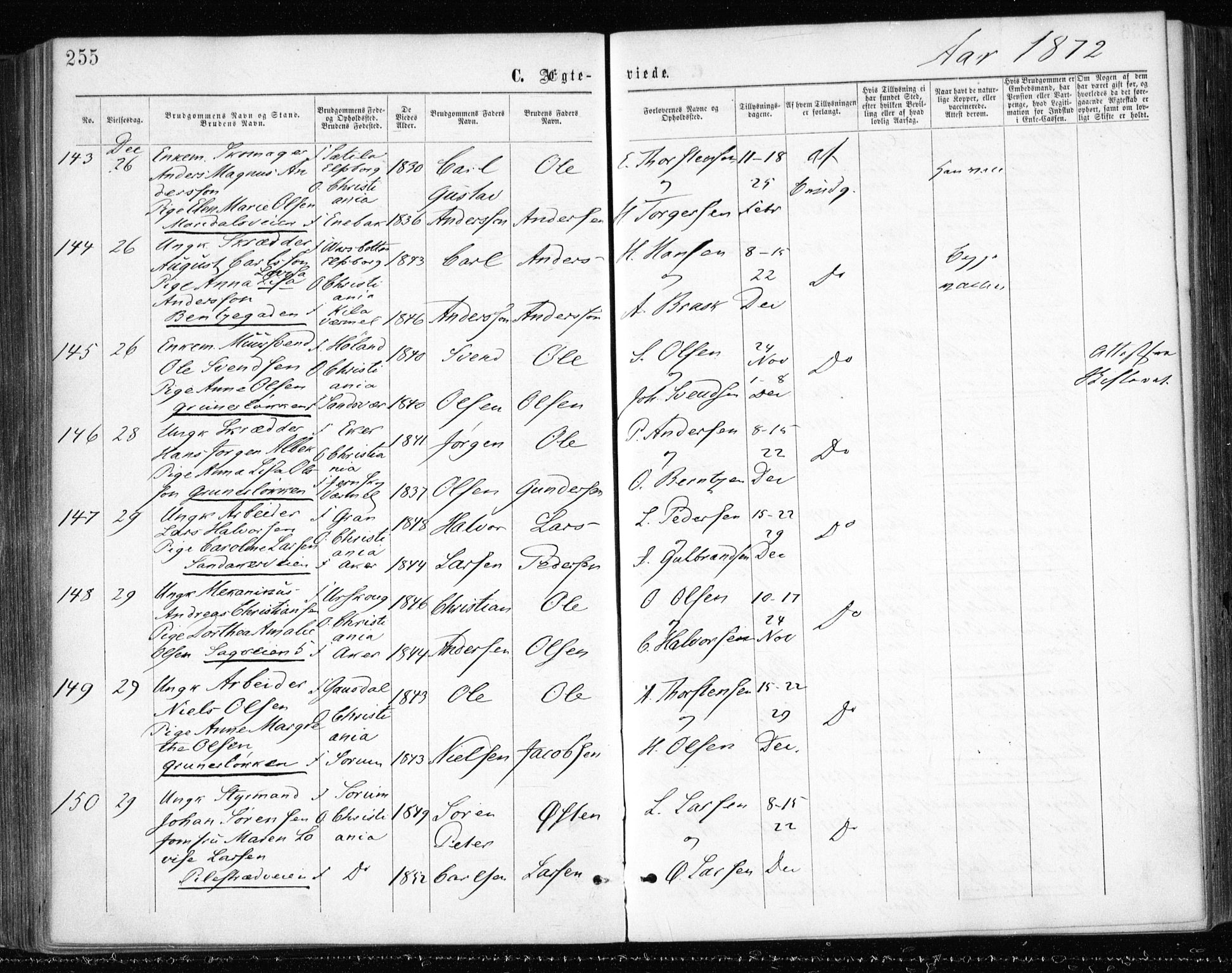 Gamle Aker prestekontor Kirkebøker, AV/SAO-A-10617a/F/L0003: Parish register (official) no. 3, 1865-1873, p. 255