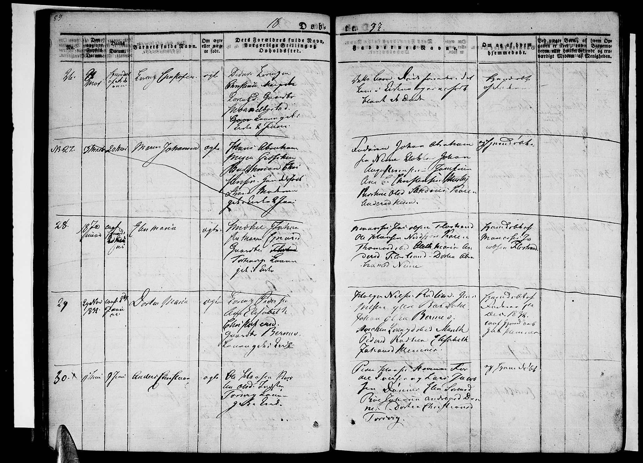 Ministerialprotokoller, klokkerbøker og fødselsregistre - Nordland, AV/SAT-A-1459/838/L0548: Parish register (official) no. 838A06, 1829-1839, p. 89-90