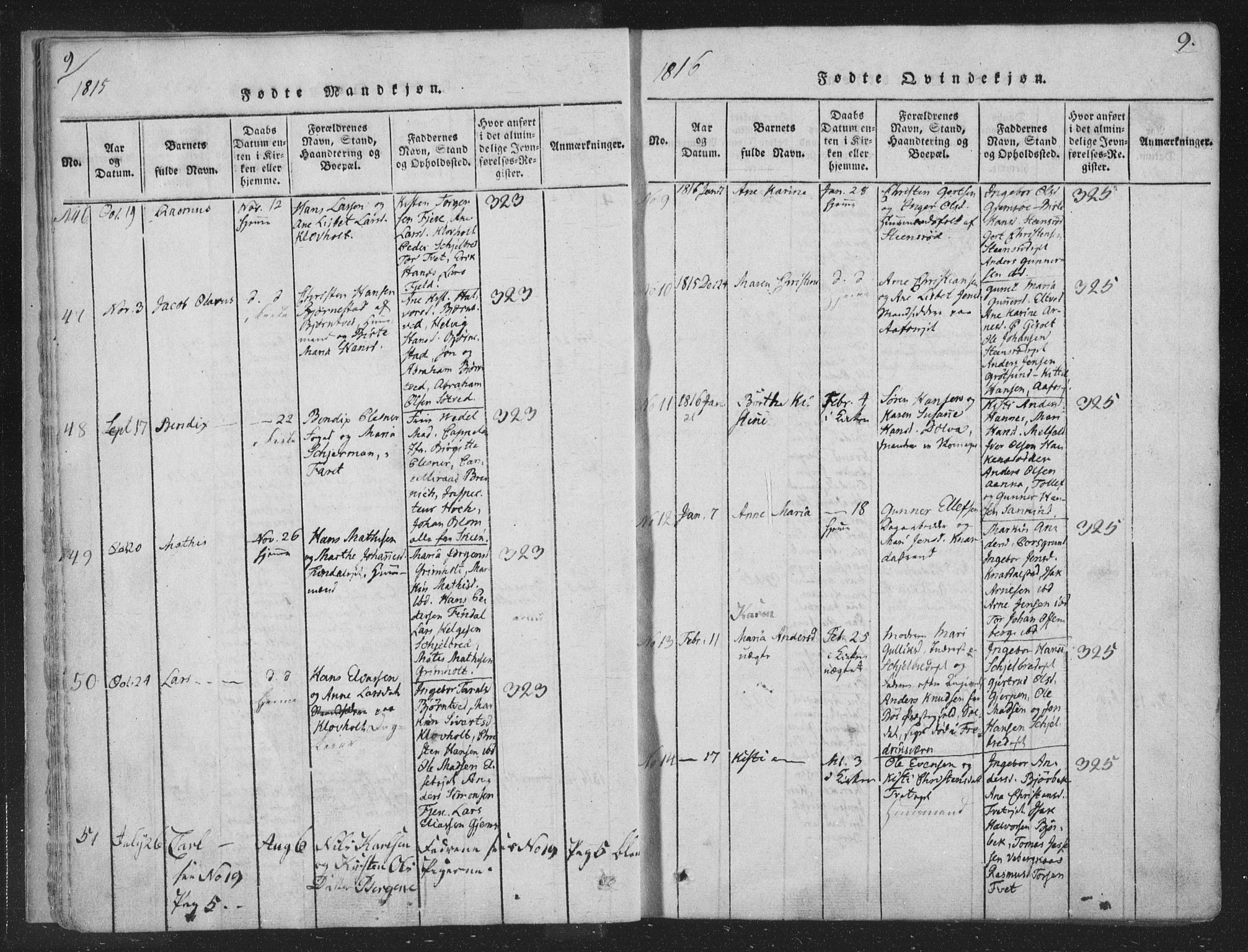 Solum kirkebøker, SAKO/A-306/F/Fa/L0004: Parish register (official) no. I 4, 1814-1833, p. 9