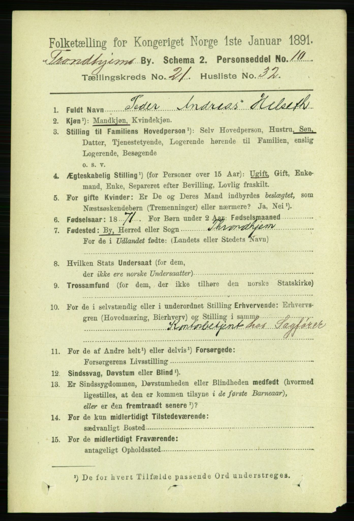 RA, 1891 census for 1601 Trondheim, 1891, p. 16408