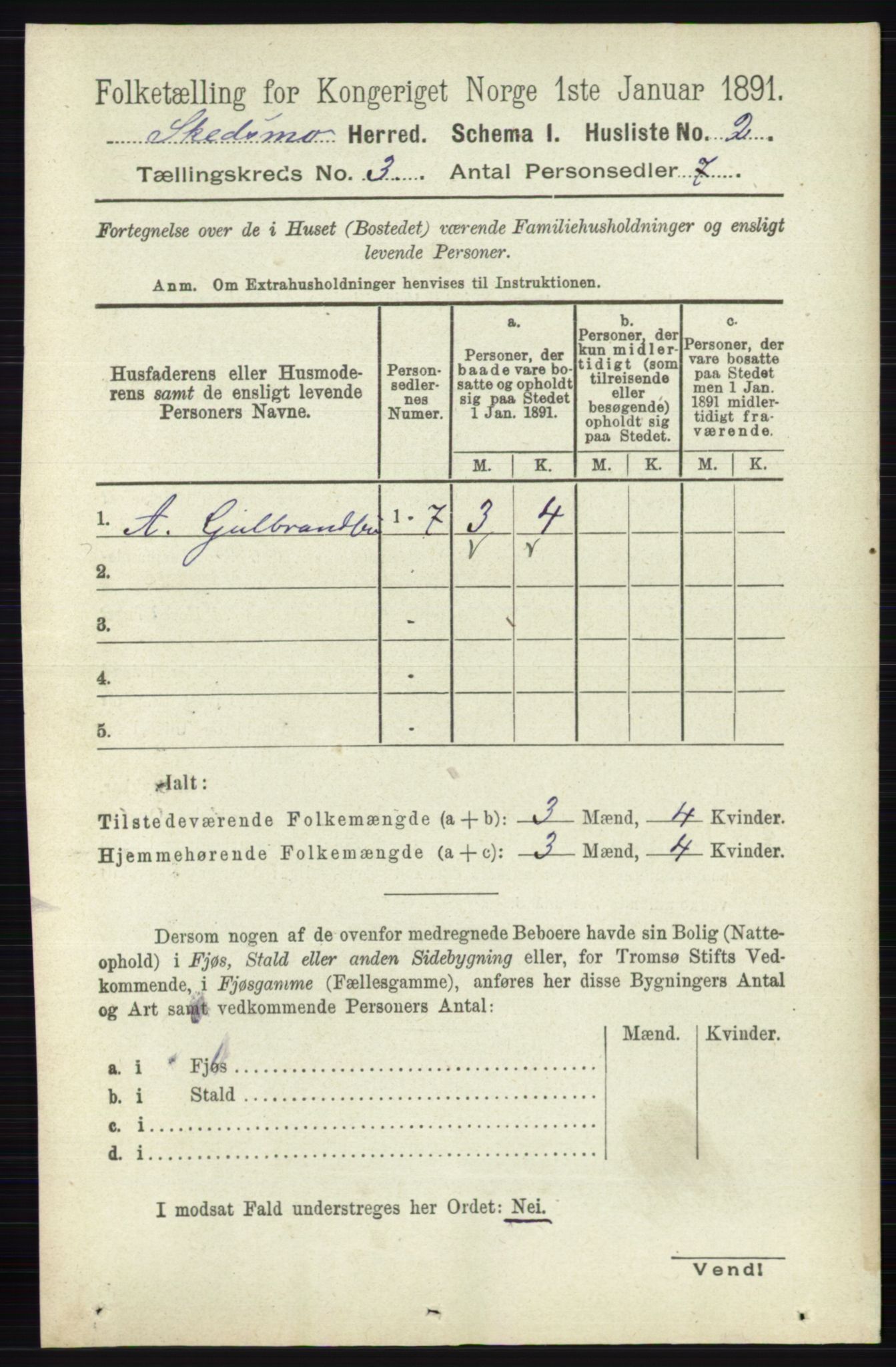 RA, 1891 census for 0231 Skedsmo, 1891, p. 1220