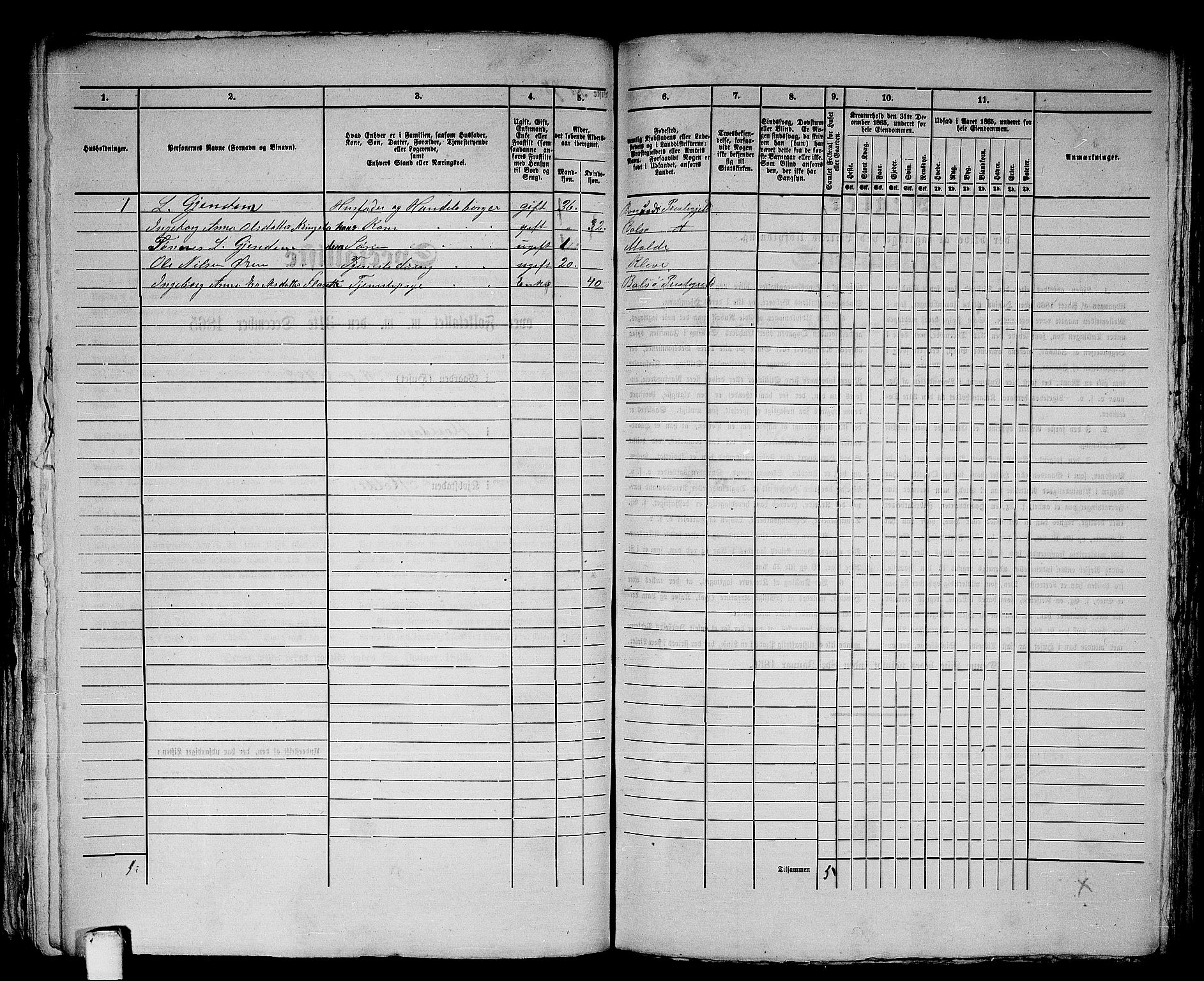 RA, 1865 census for Molde, 1865, p. 207