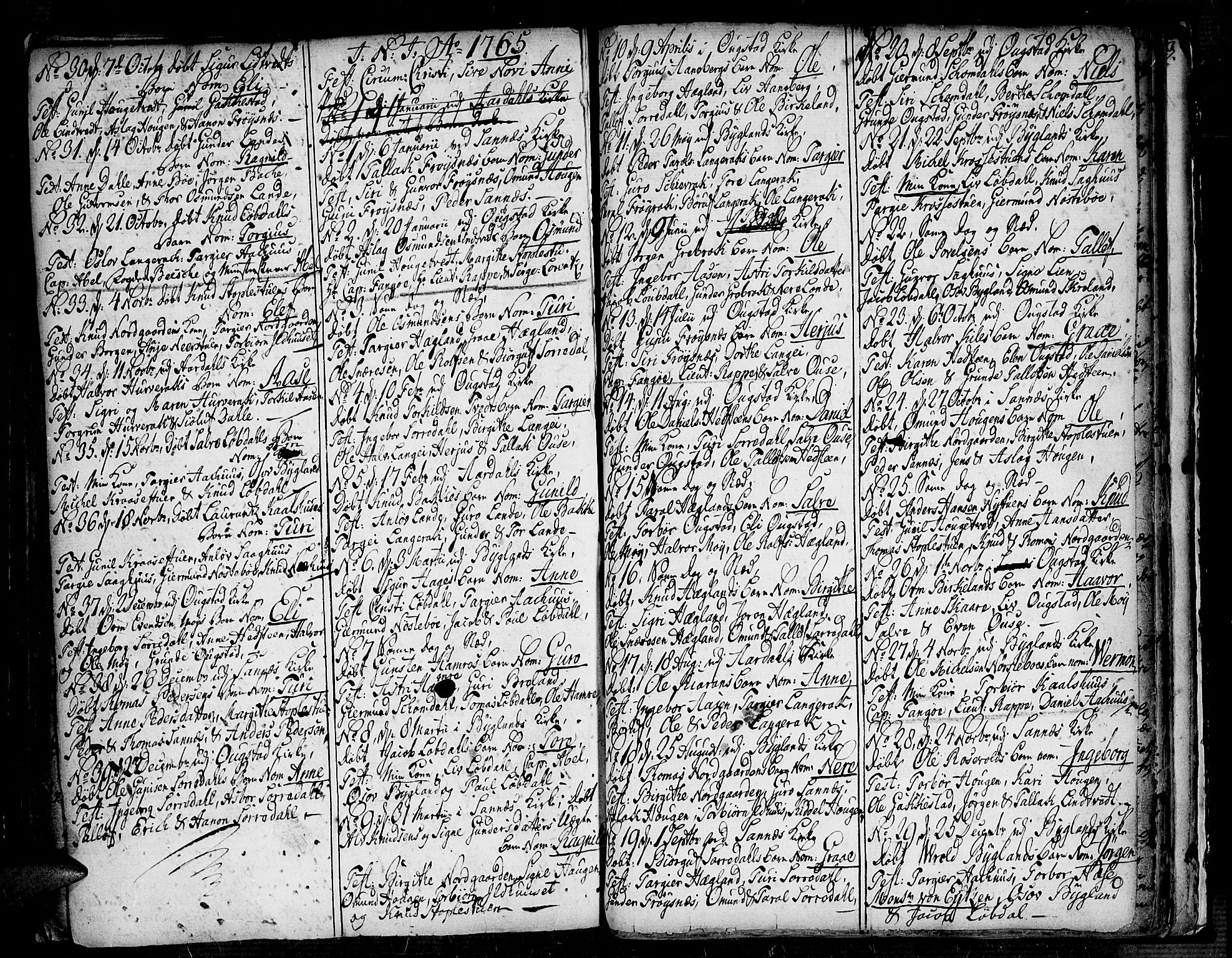 Bygland sokneprestkontor, AV/SAK-1111-0006/F/Fa/Fab/L0001: Parish register (official) no. A 1, 1725-1766