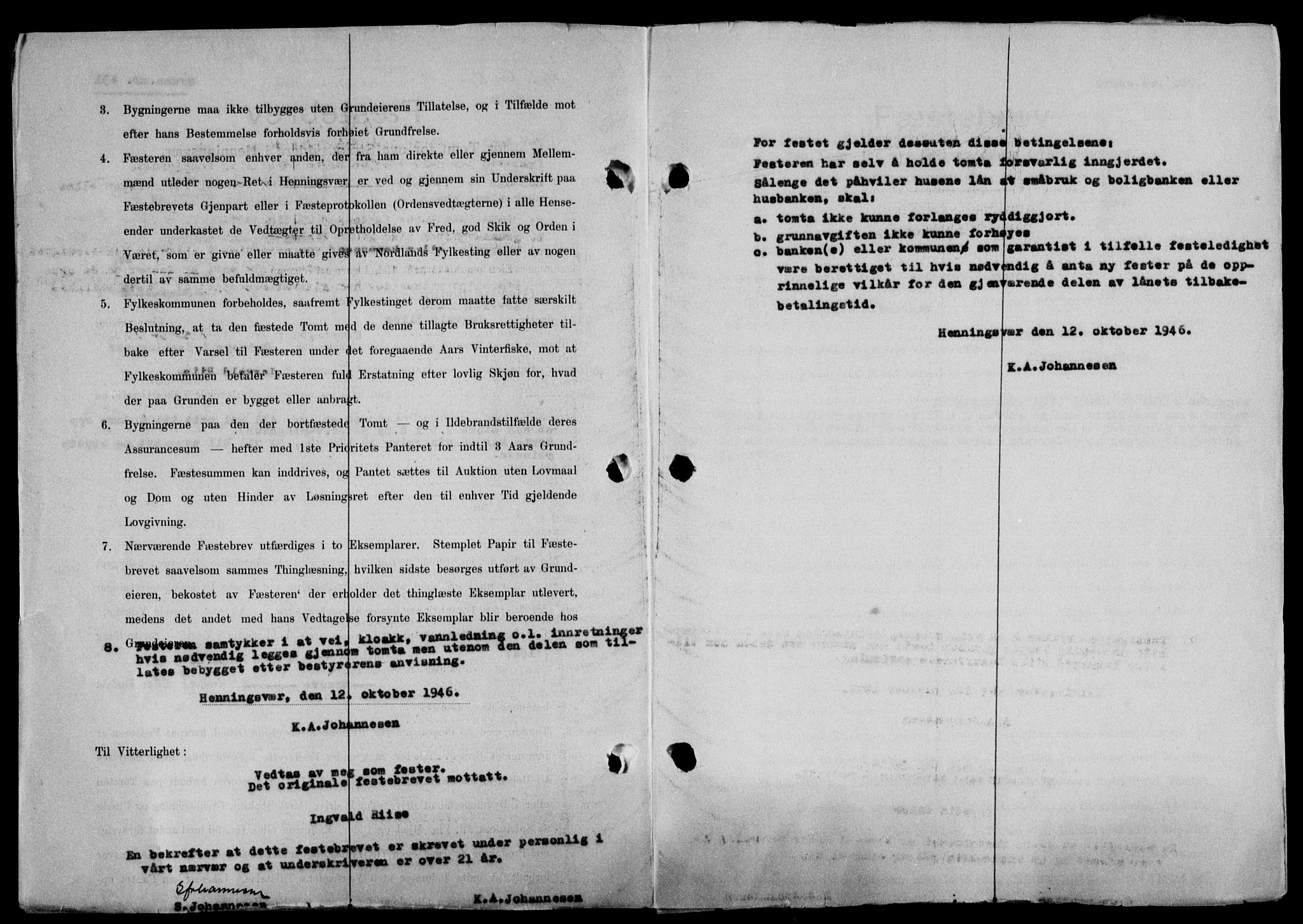 Lofoten sorenskriveri, SAT/A-0017/1/2/2C/L0014a: Mortgage book no. 14a, 1946-1946, Diary no: : 1503/1946