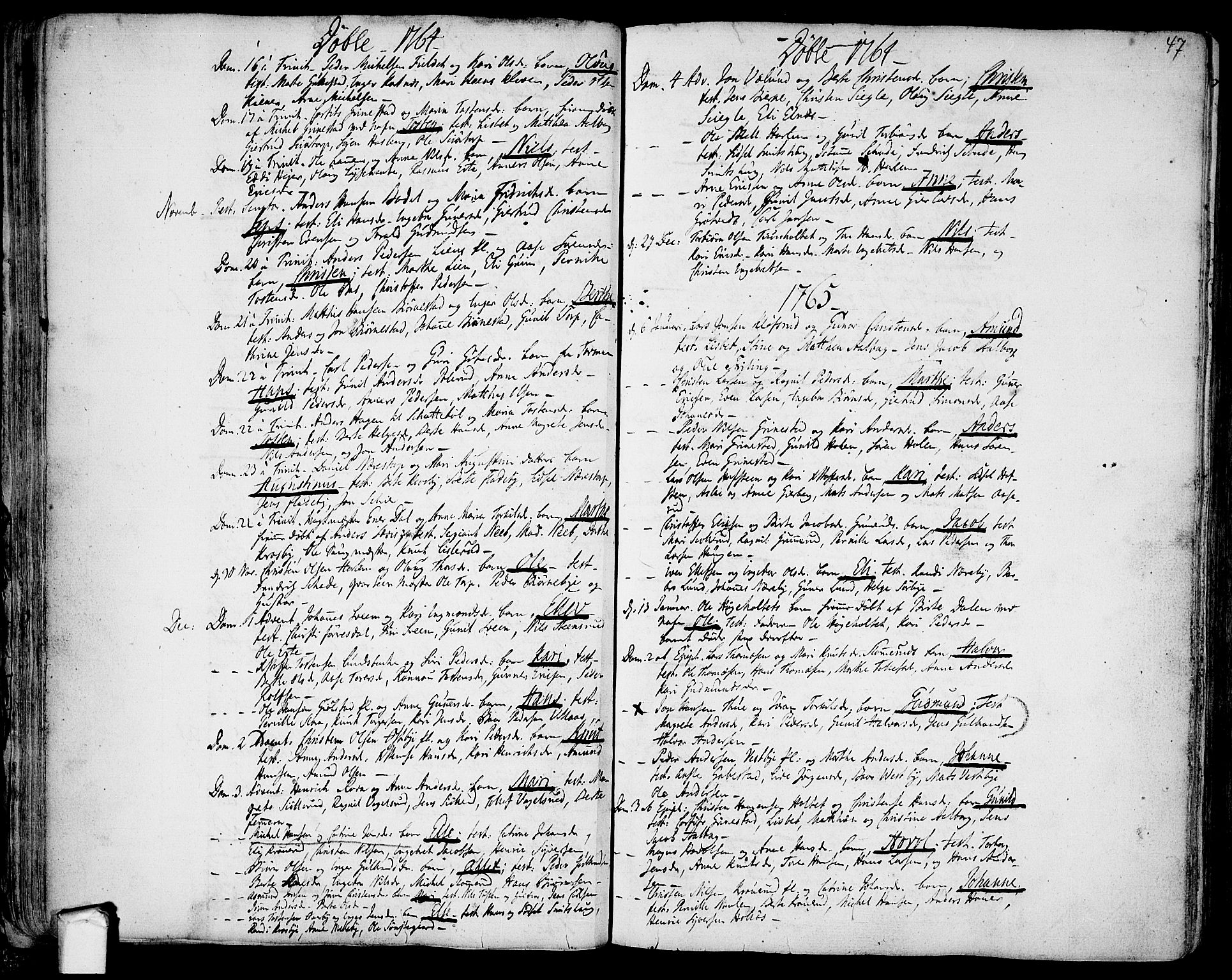 Rakkestad prestekontor Kirkebøker, SAO/A-2008/F/Fa/L0003: Parish register (official) no. I 3, 1752-1777, p. 47