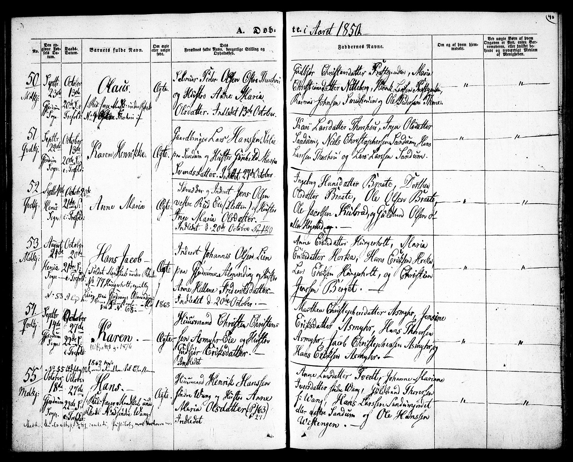 Gjerdrum prestekontor Kirkebøker, AV/SAO-A-10412b/F/Fa/L0006: Parish register (official) no. I 6, 1845-1856, p. 48